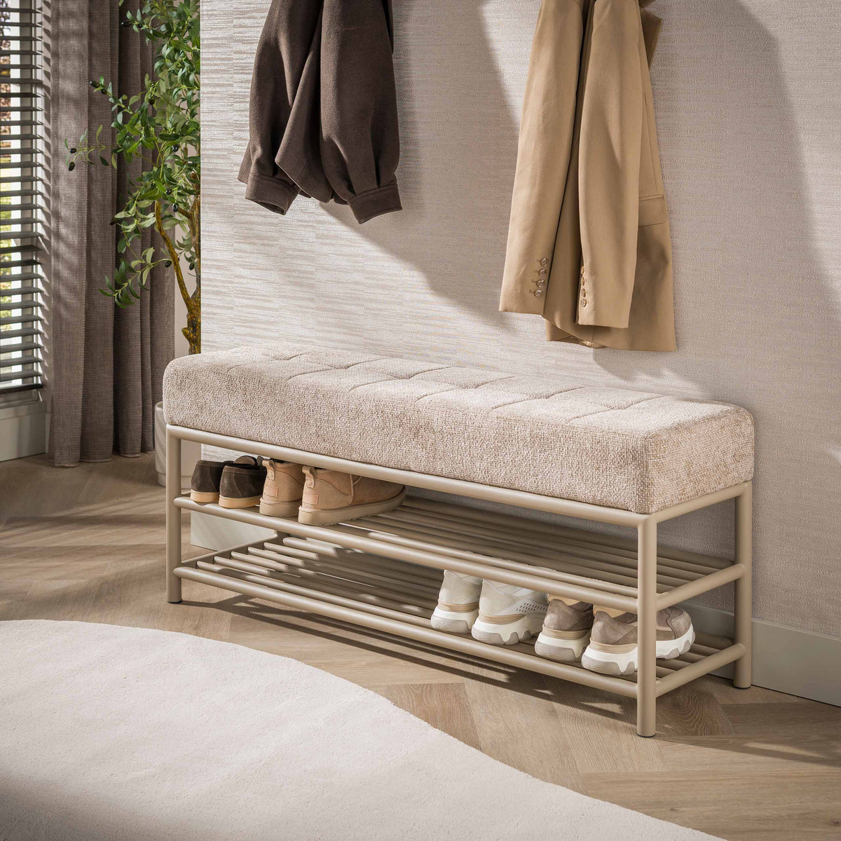Schoenenbank Terra 125cm / Beige