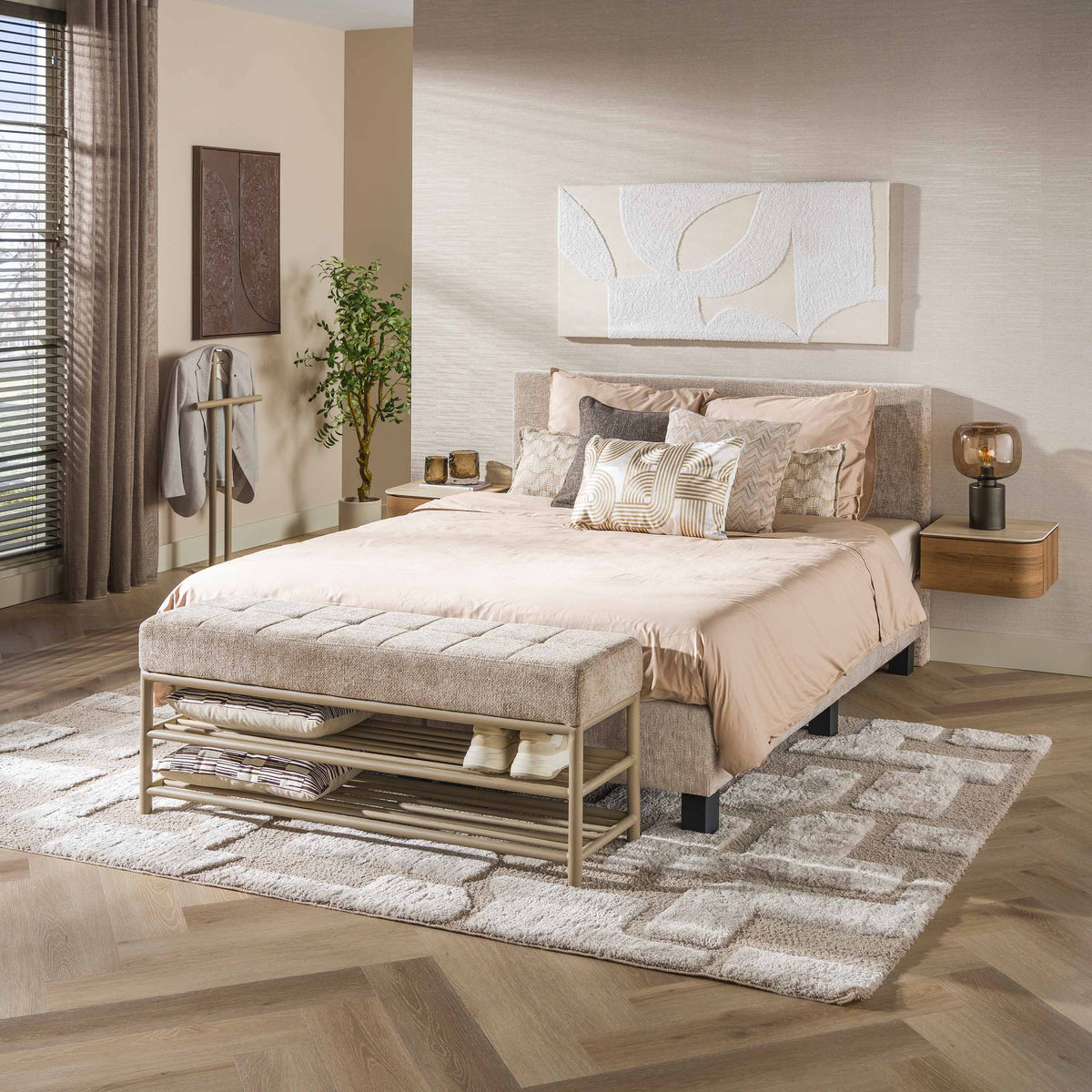 Schoenenbank Terra 125cm / Beige