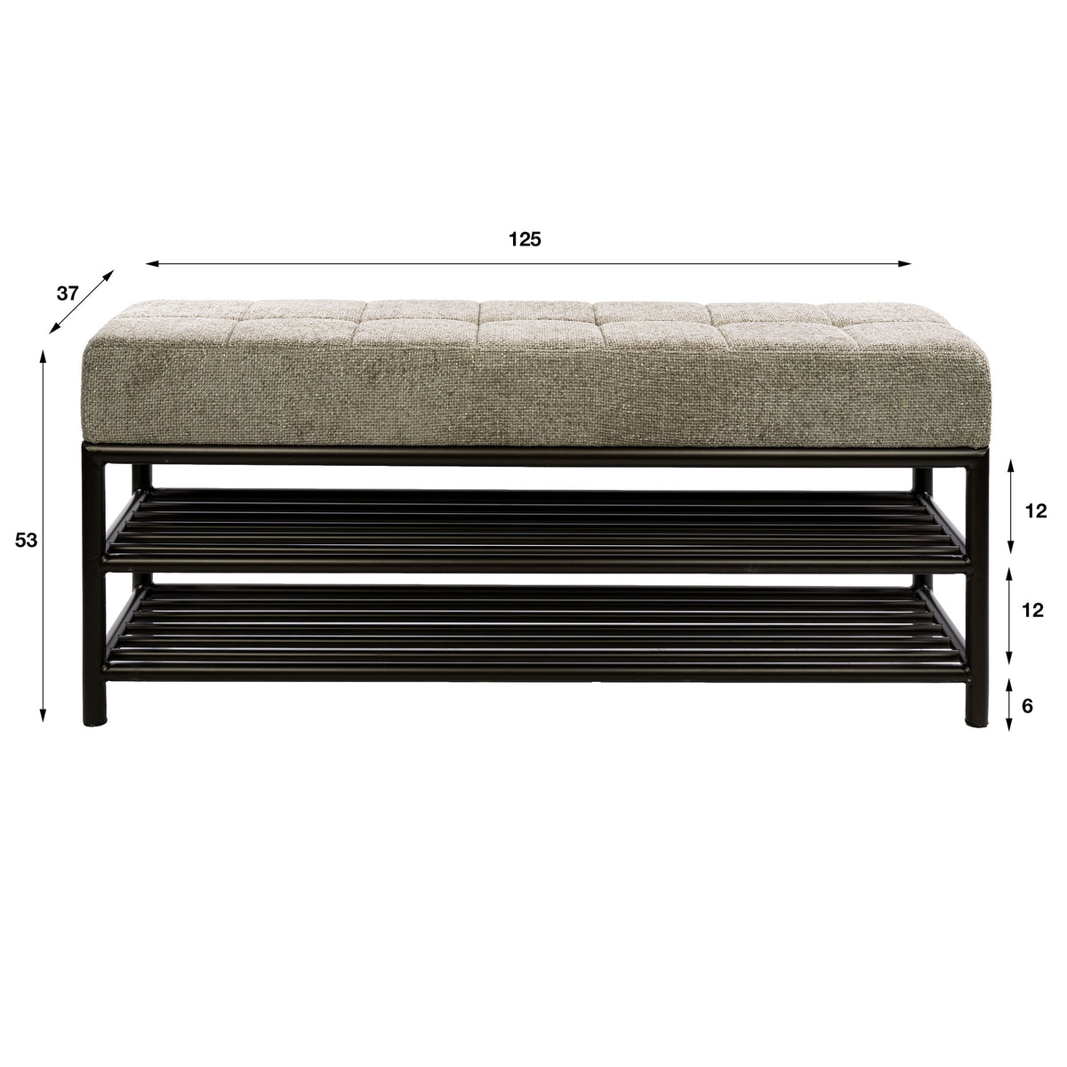 Schoenenbank Terra 125cm / Drift brown
