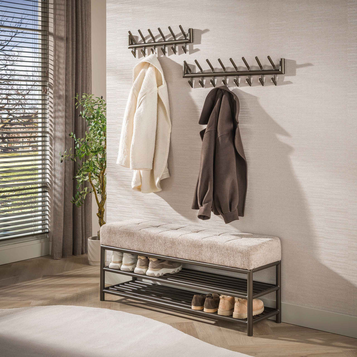 Schoenenbank Terra 125cm / Drift brown