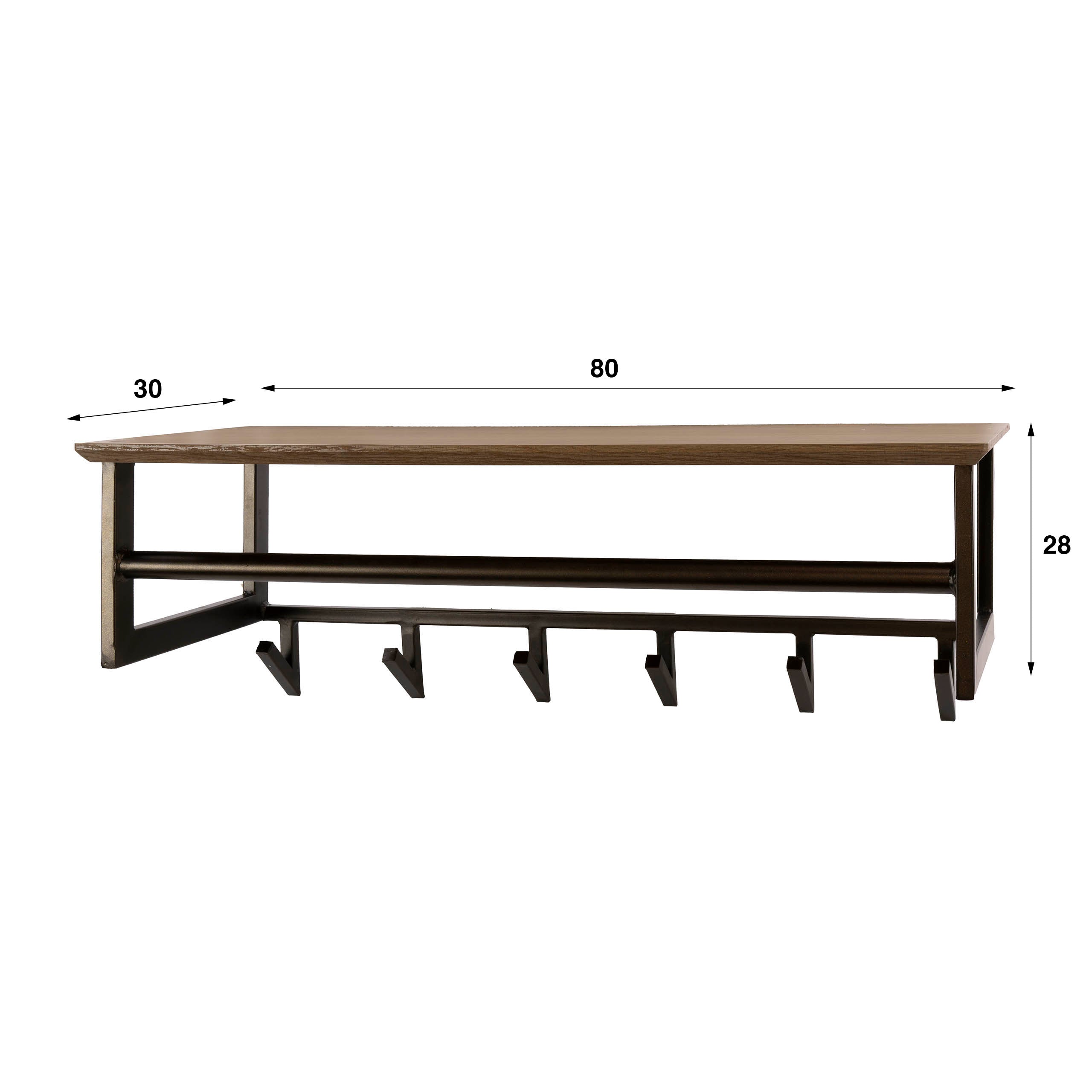 Kapstok Bruno 6 haken / Drift brown