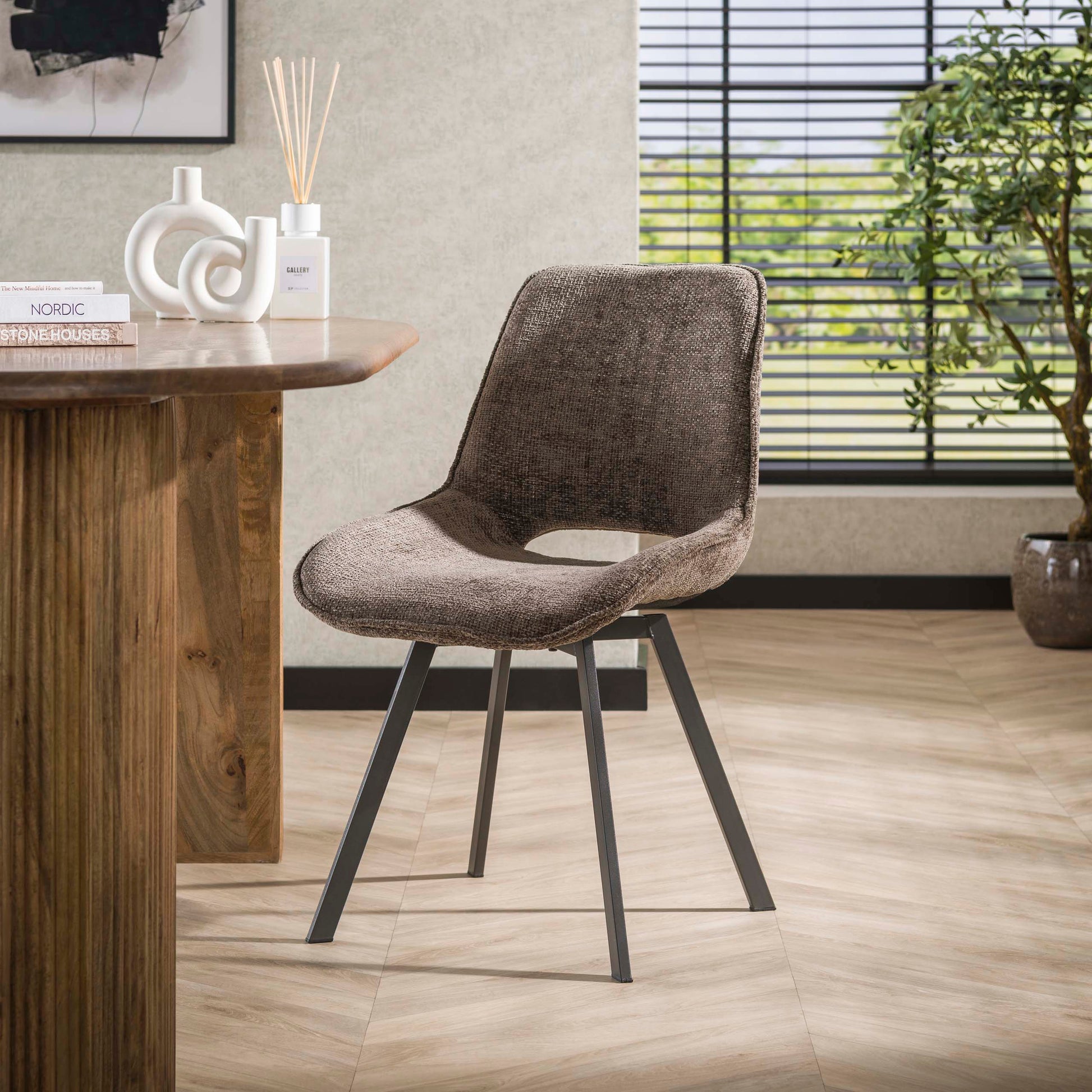 Stoel Swivel draaibaar verpakt per 4 / Hoven taupe