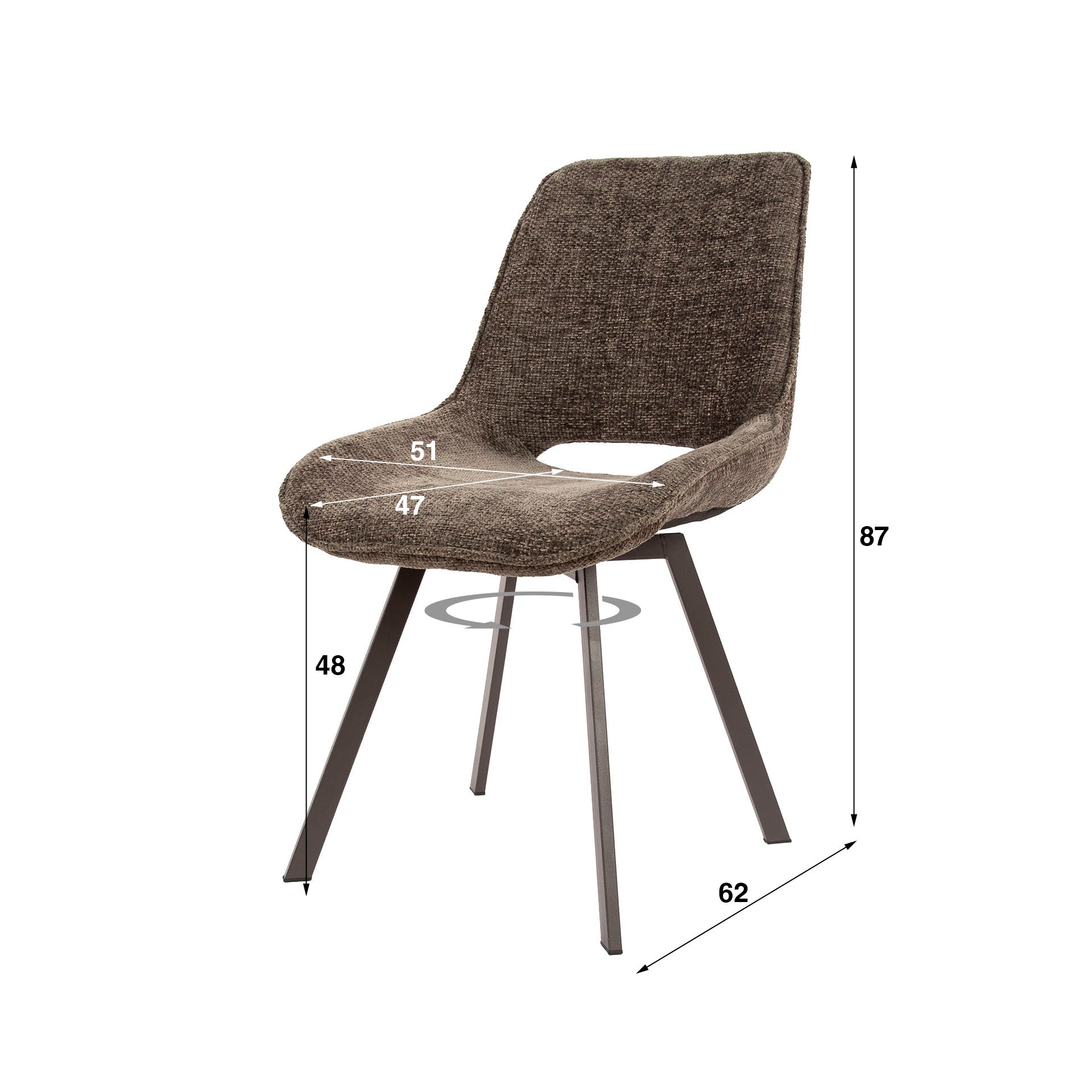 Stoel Swivel Draaibaar Verpakt Per 4 Hoven Taupe