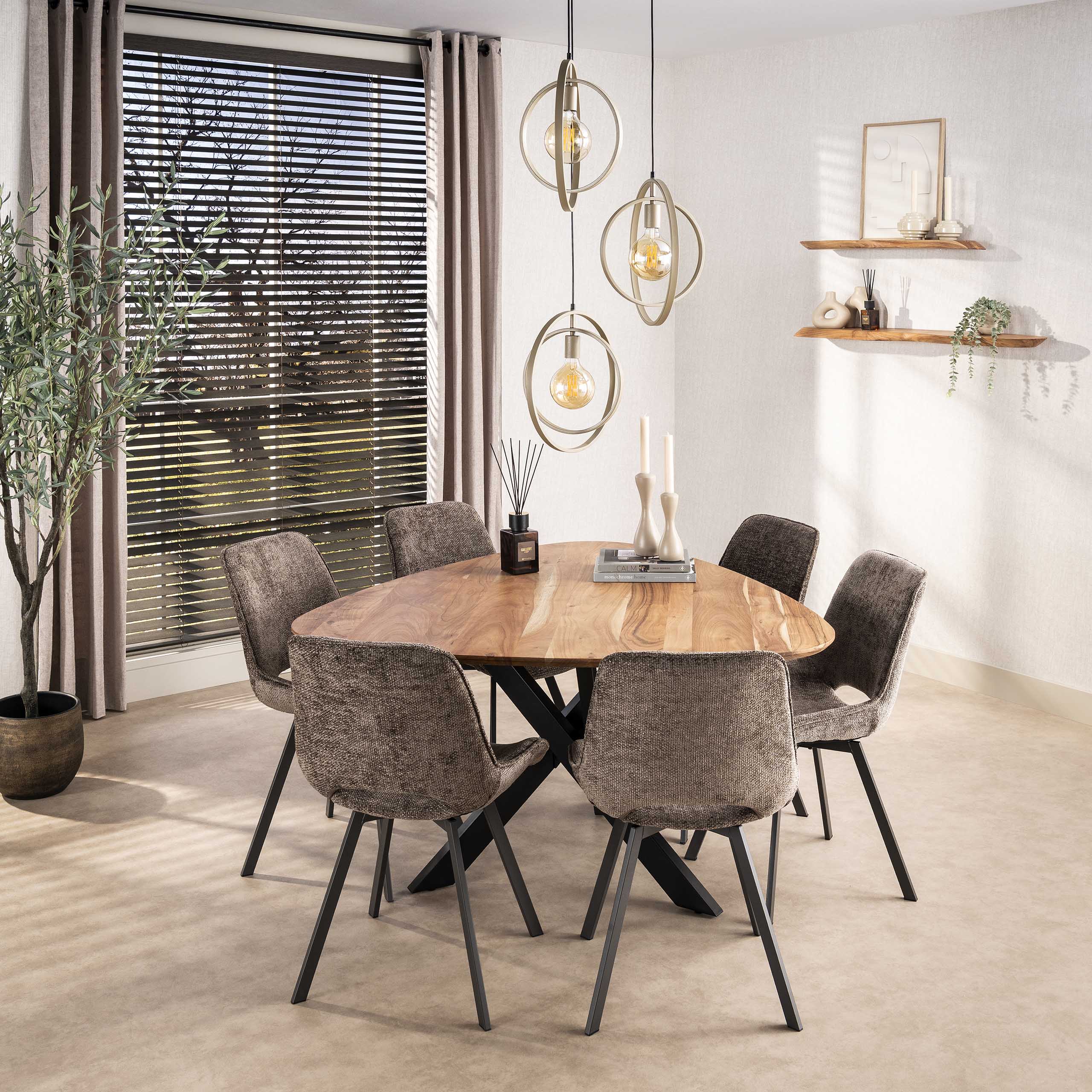 Stoel Swivel Draaibaar Verpakt Per 4 Hoven Taupe