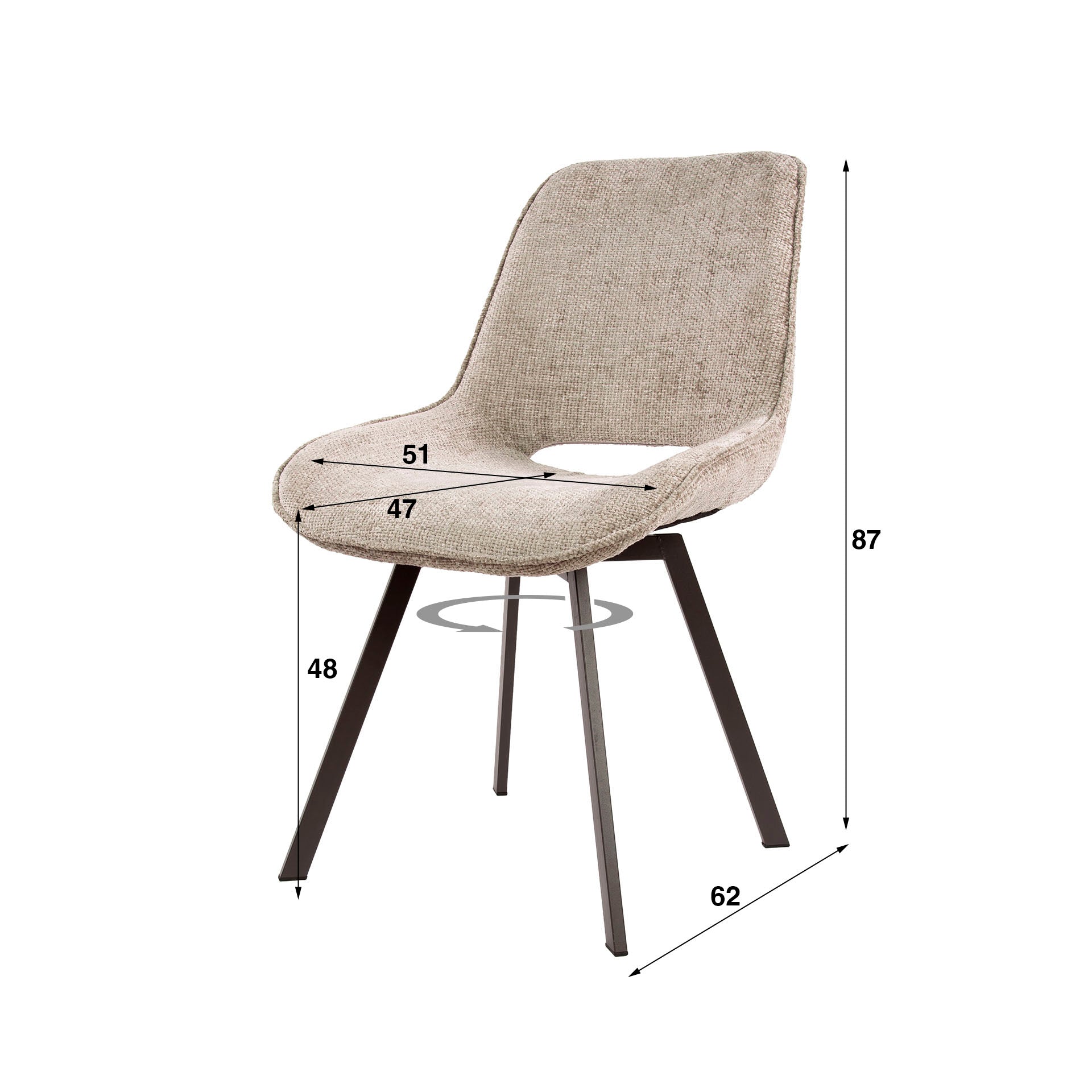 Stoel Swivel Draaibaar Verpakt Per 4 Hoven Zand
