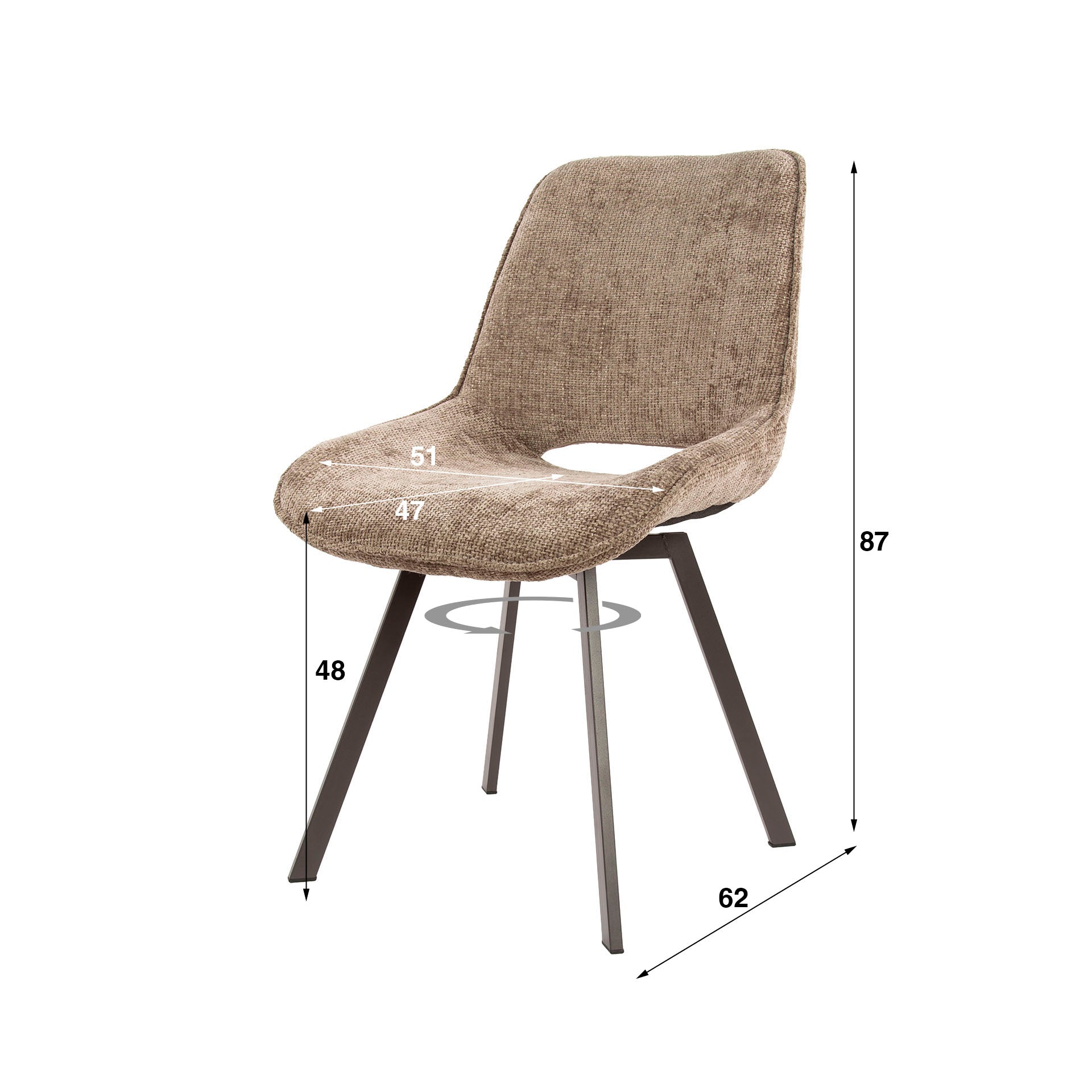 Stoel Swivel Draaibaar Verpakt Per 4 Hoven Champagne