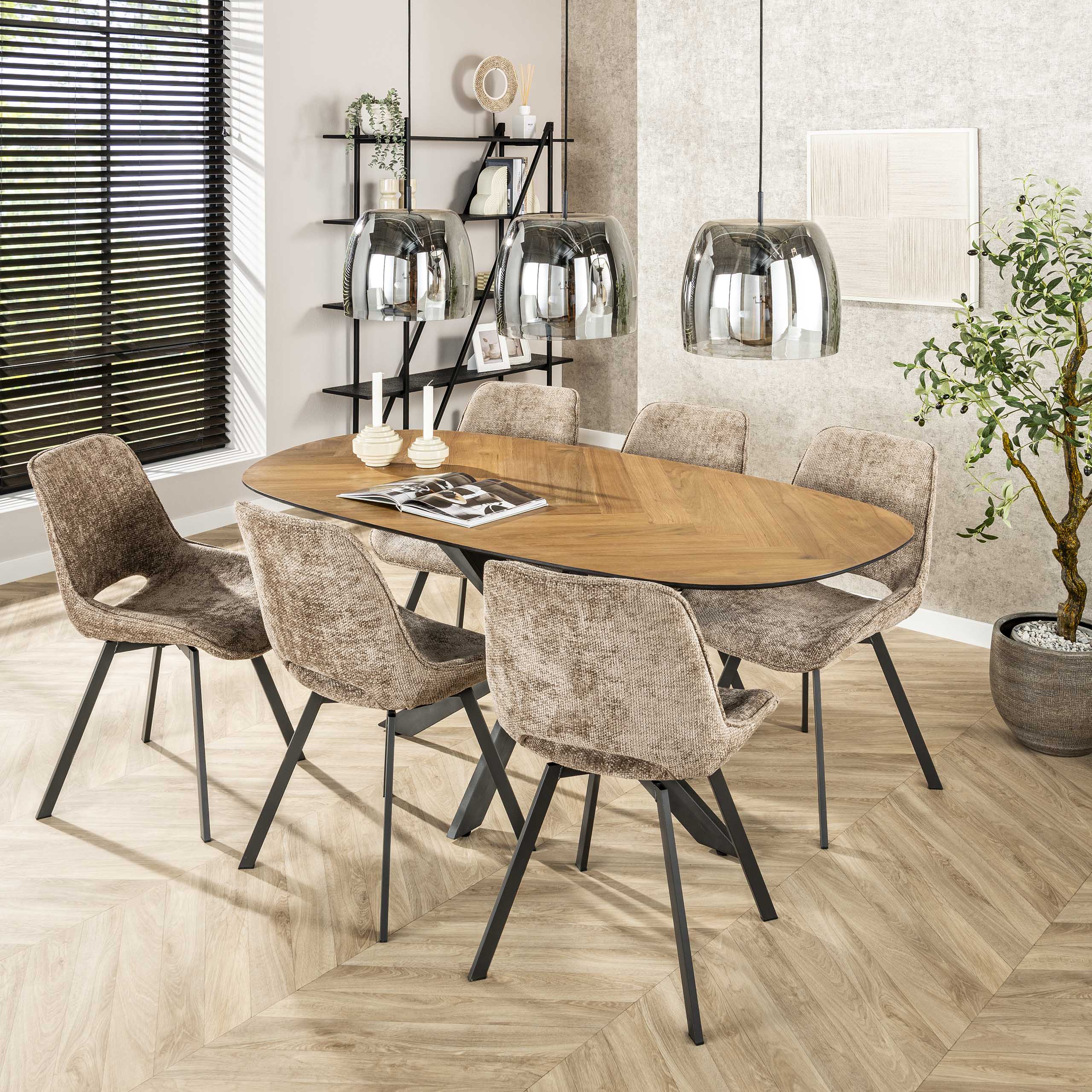 Stoel Swivel Draaibaar Verpakt Per 4 Hoven Champagne