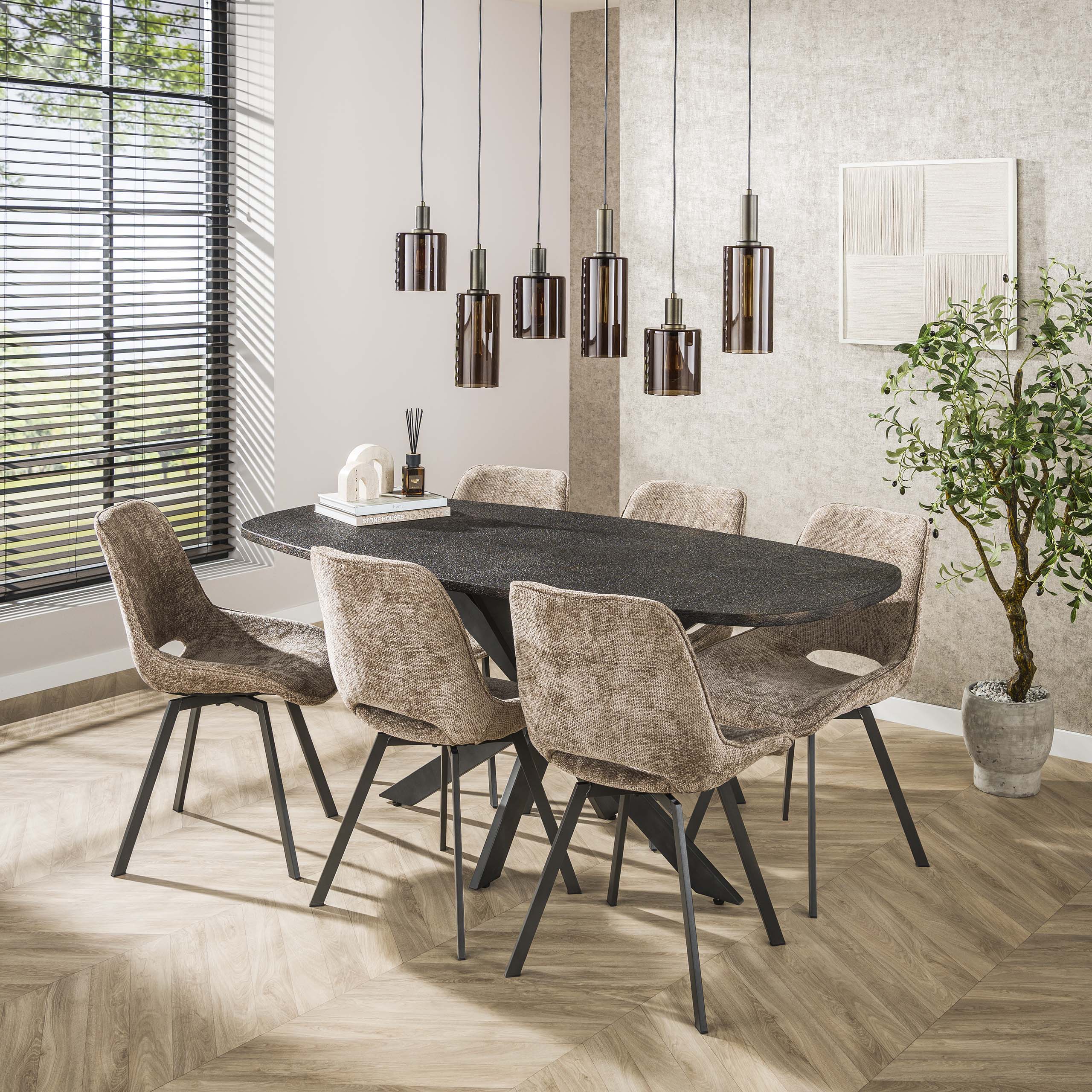 Stoel Swivel Draaibaar Verpakt Per 4 Hoven Champagne