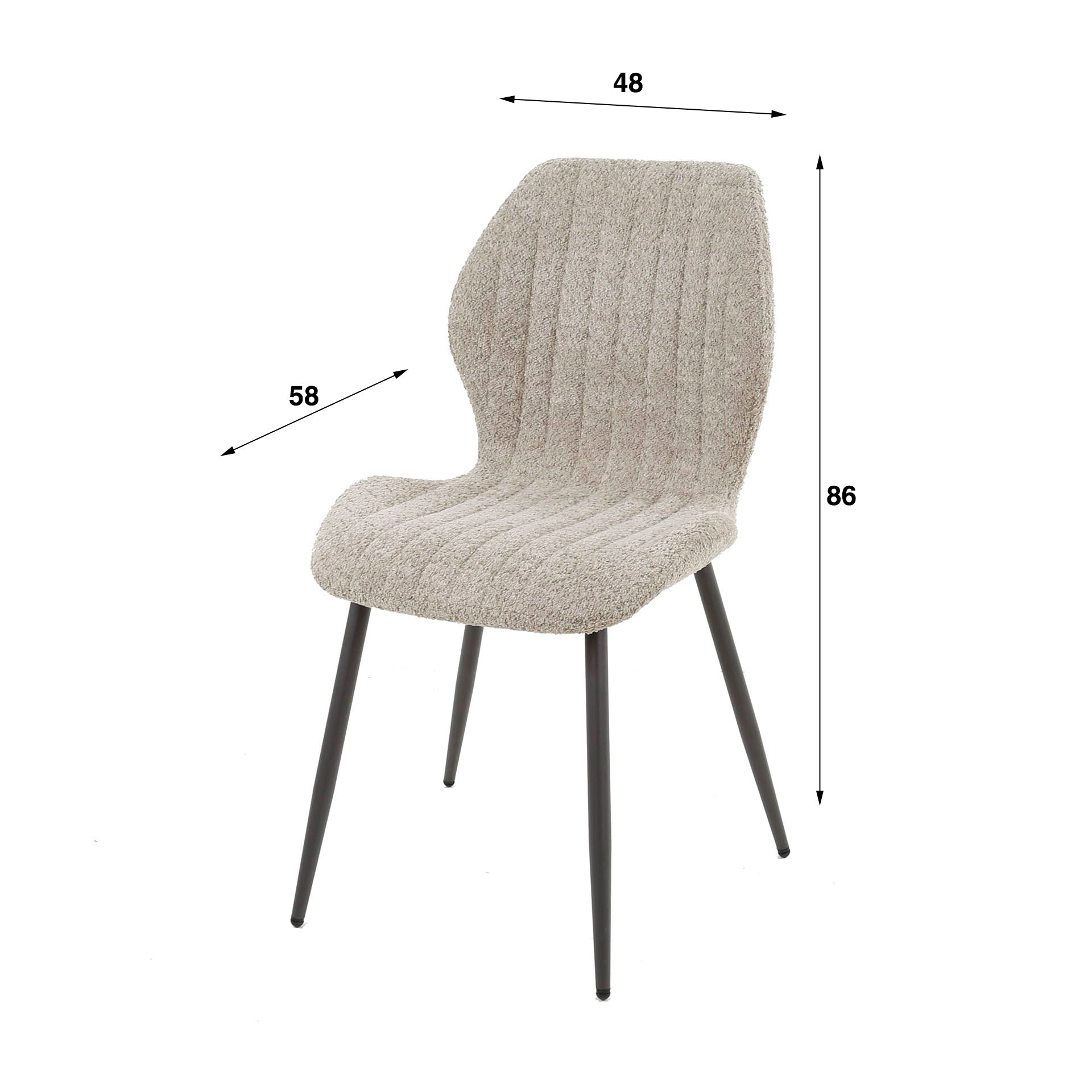 Stoel Linea Verpakt Per 4 Boucle Zand