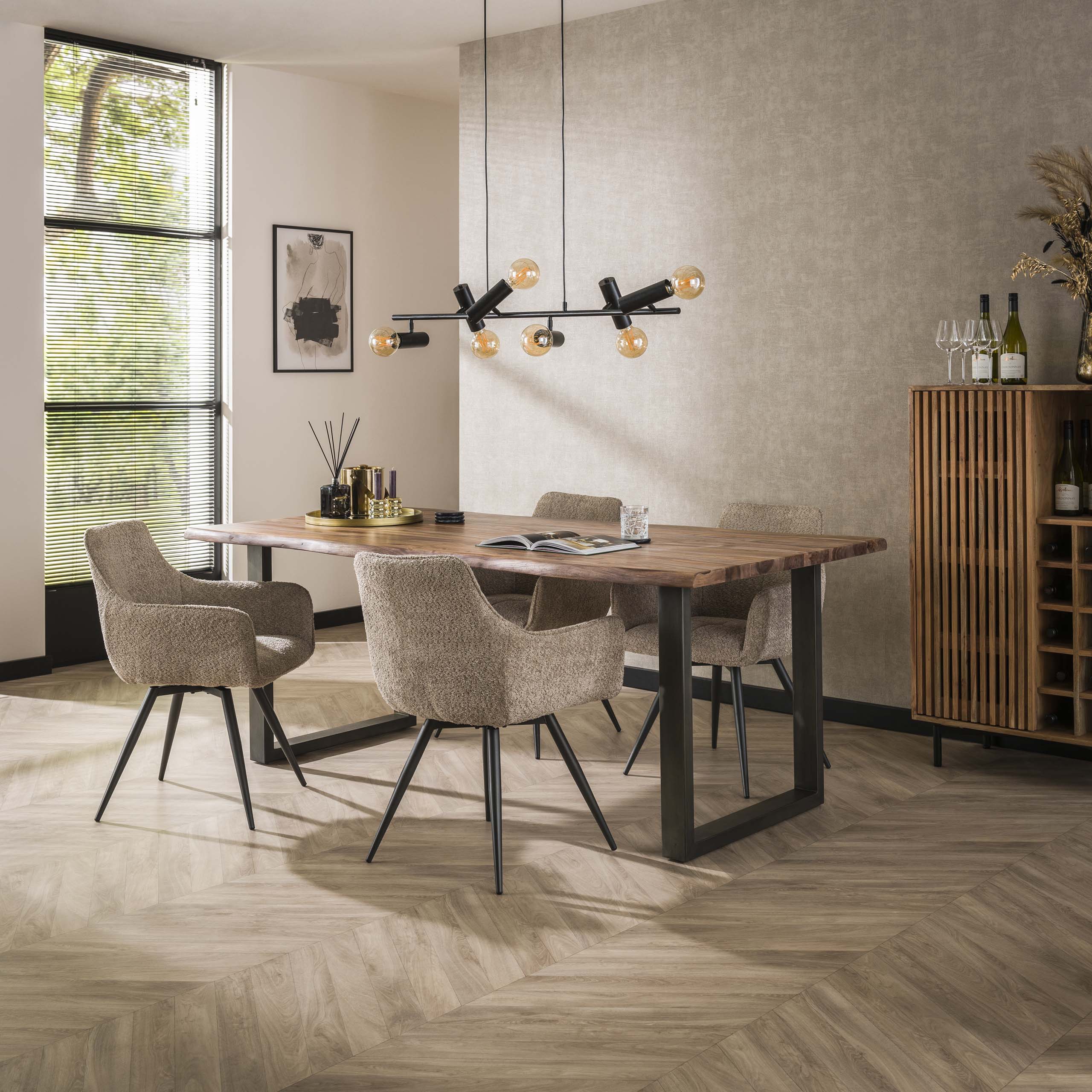 Armstoel Boucle - Draaibaar - Boucle Zand