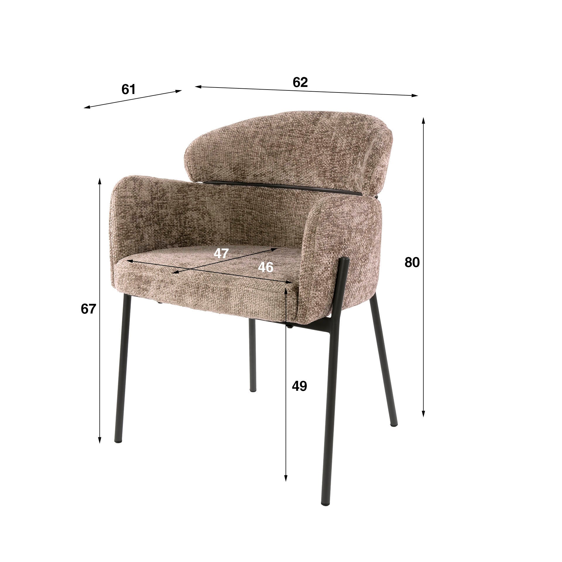 Armstoel Curva Hoven Champagne