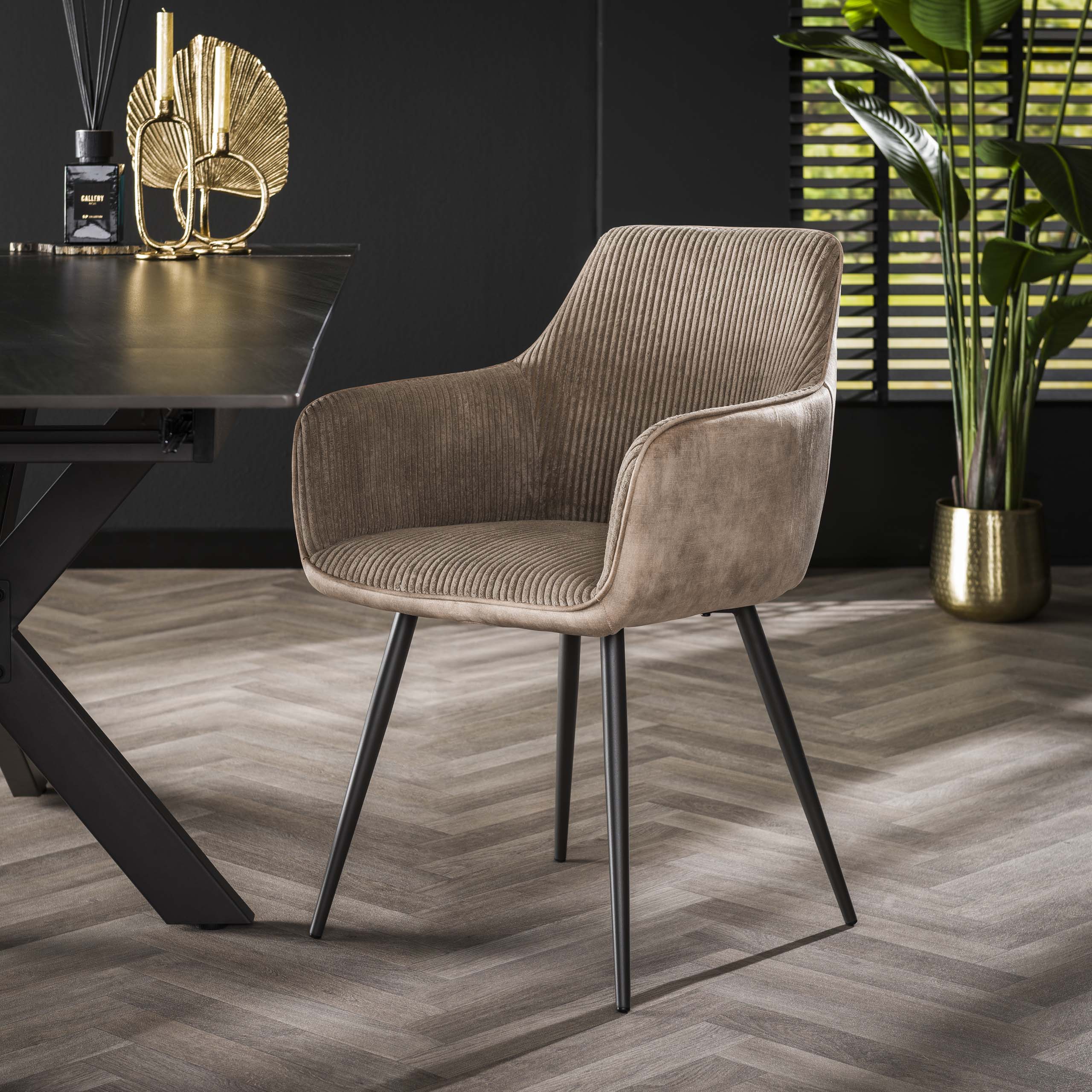 Armstoel Rib verpakt per 2 / Rock zand