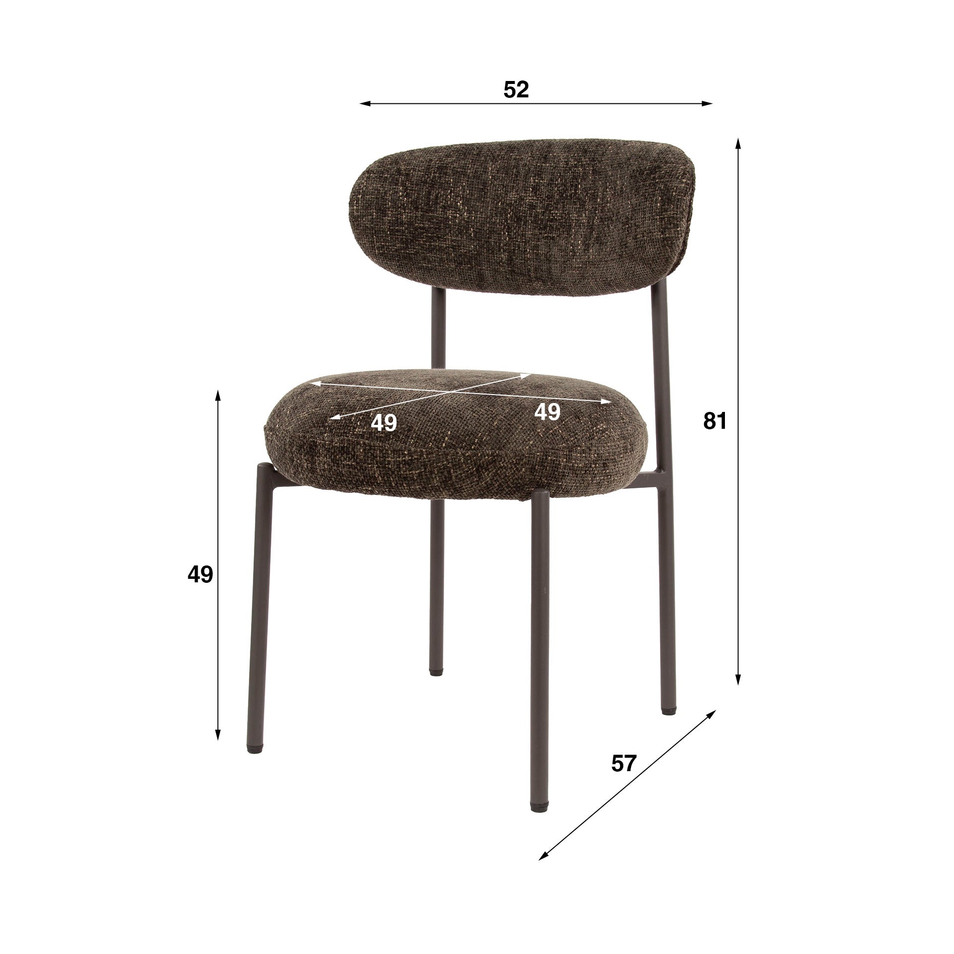 Stoel Round Cargo Bruin