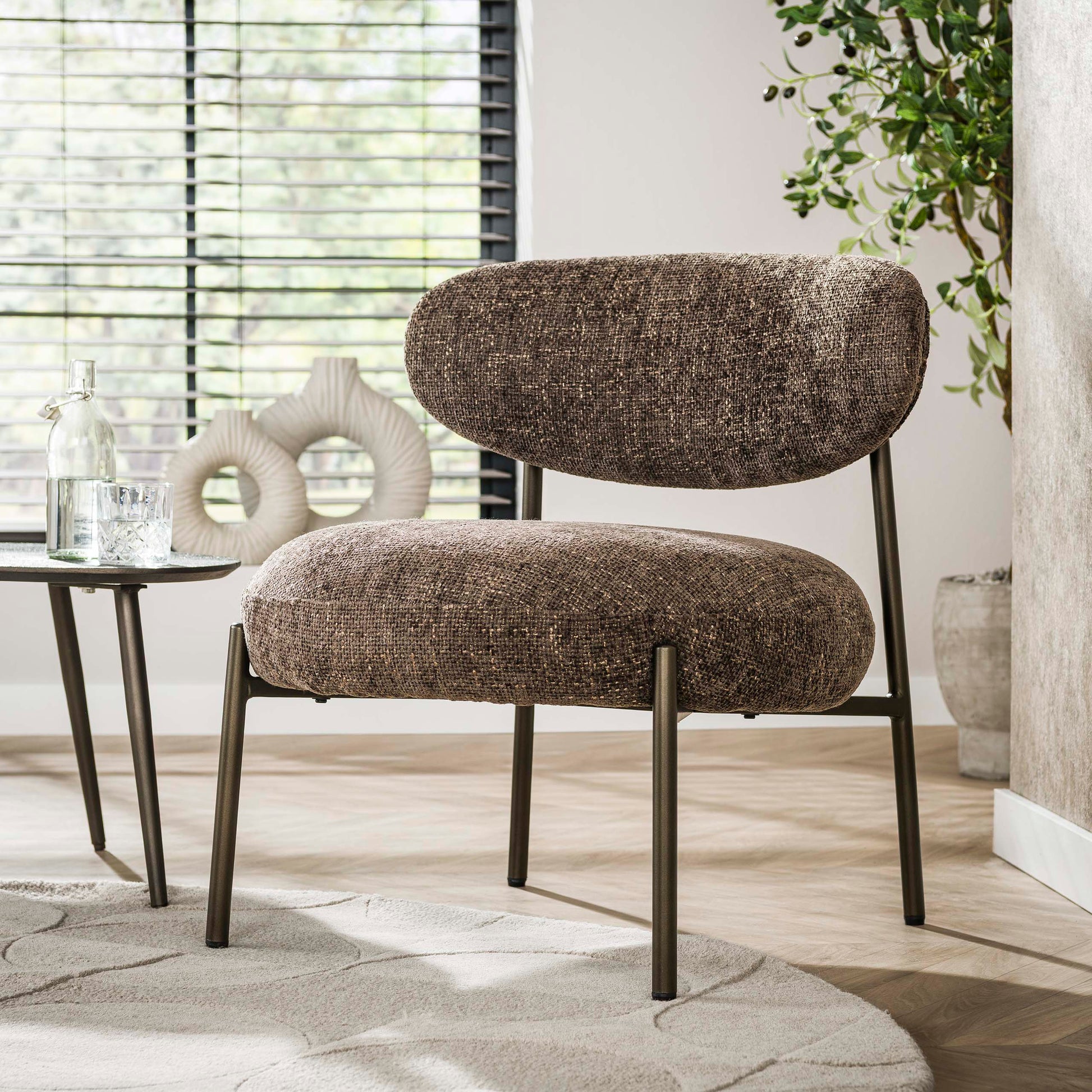 Fauteuil Round / Cargo bruin