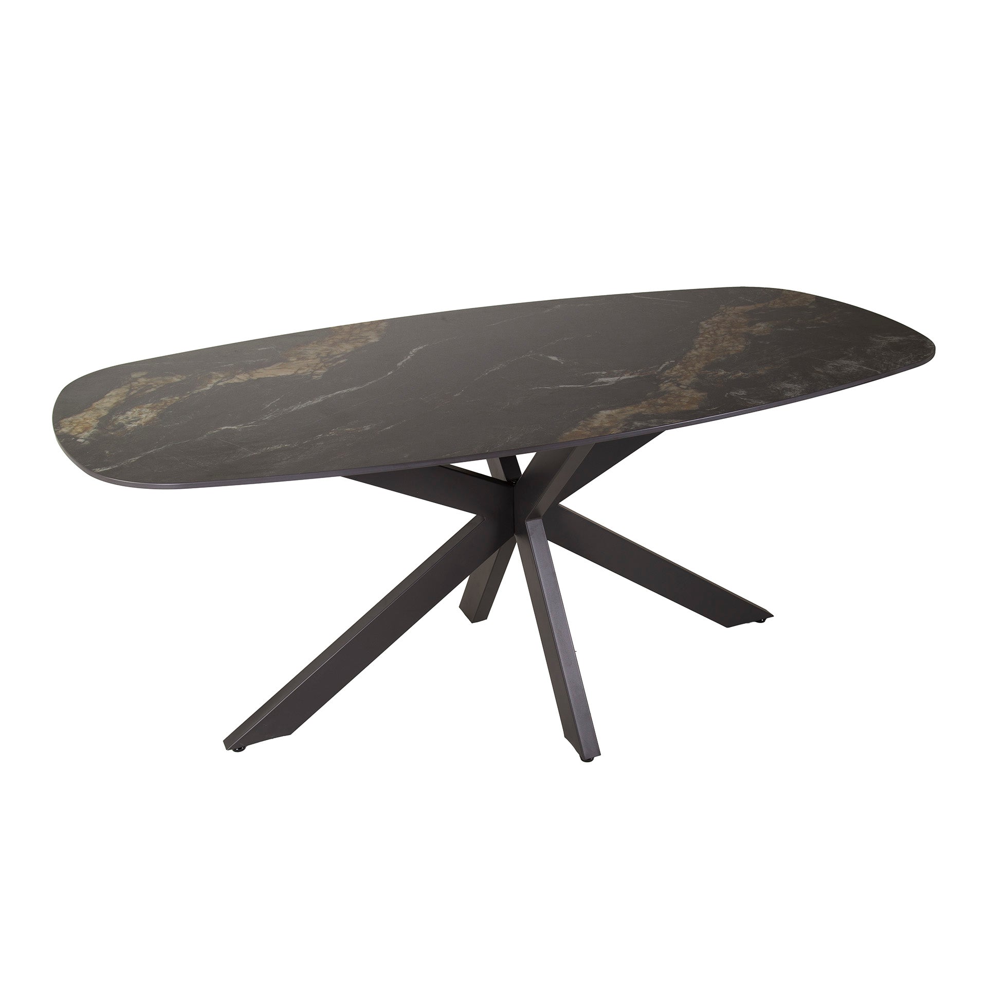 Eettafel Spider Deens Ovaal 180Cm Keramiek Fossil Black