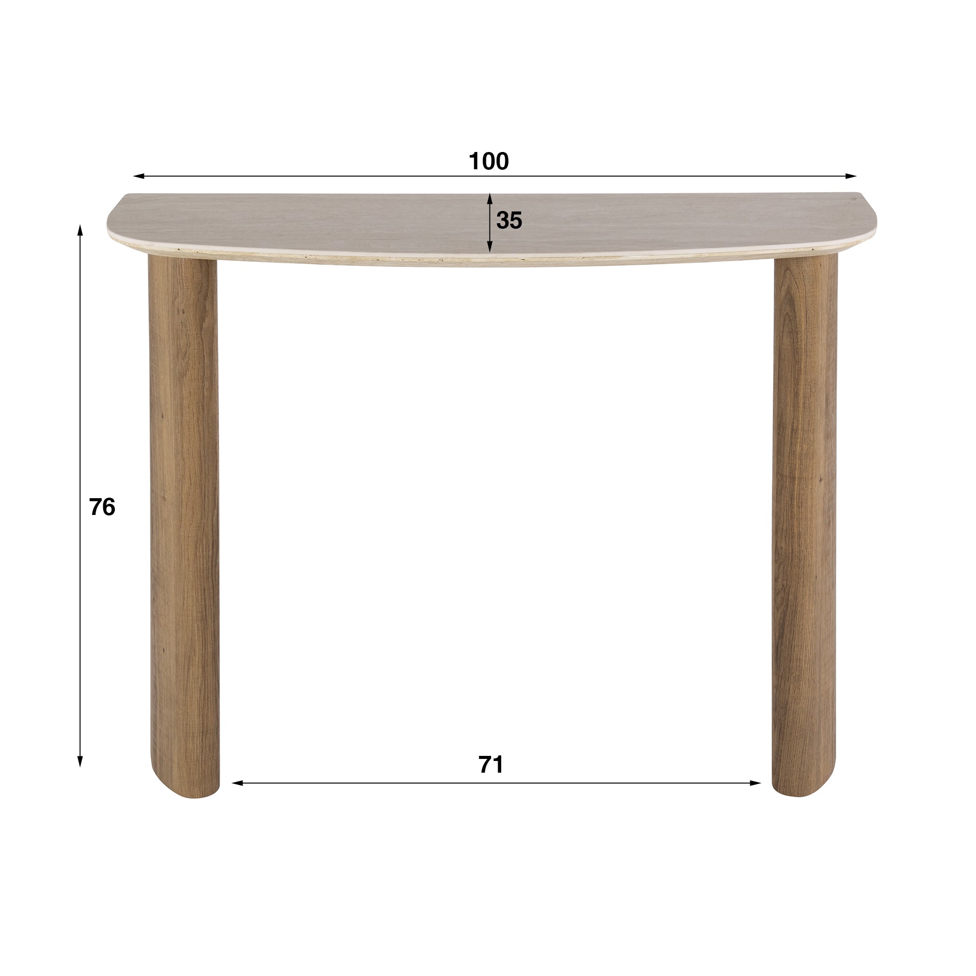 Hal Kaptafel Romano Curvo Keramiek Travertin