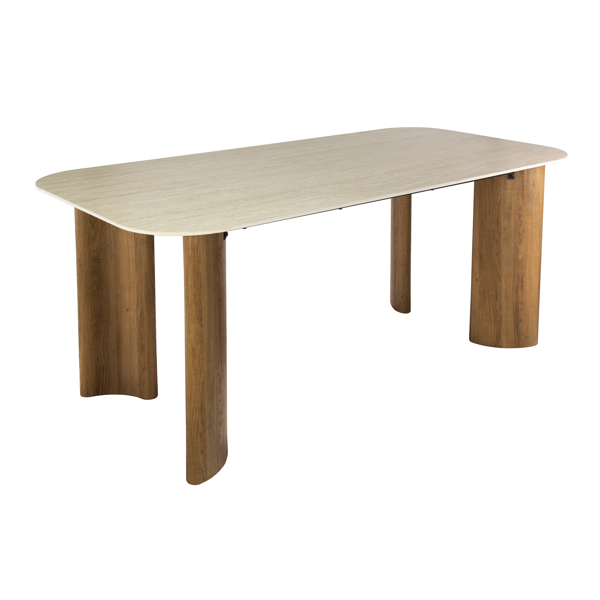 Eettafel Romano Curvo 180cm / 3D keramiek travertin