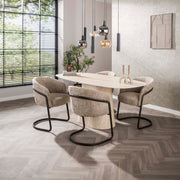 Eettafel Centro deens ovaal 180cm / 3D keramiek travertin