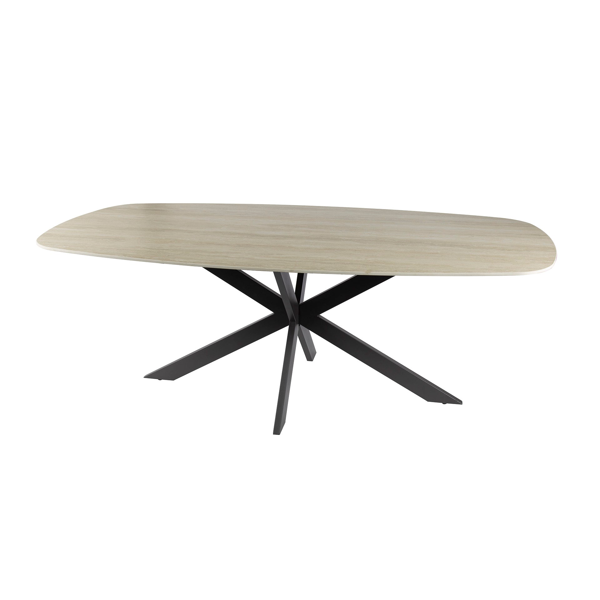 Eettafel Romano Cross Deens Ovaal 215Cm 3D Keramiek Travertin