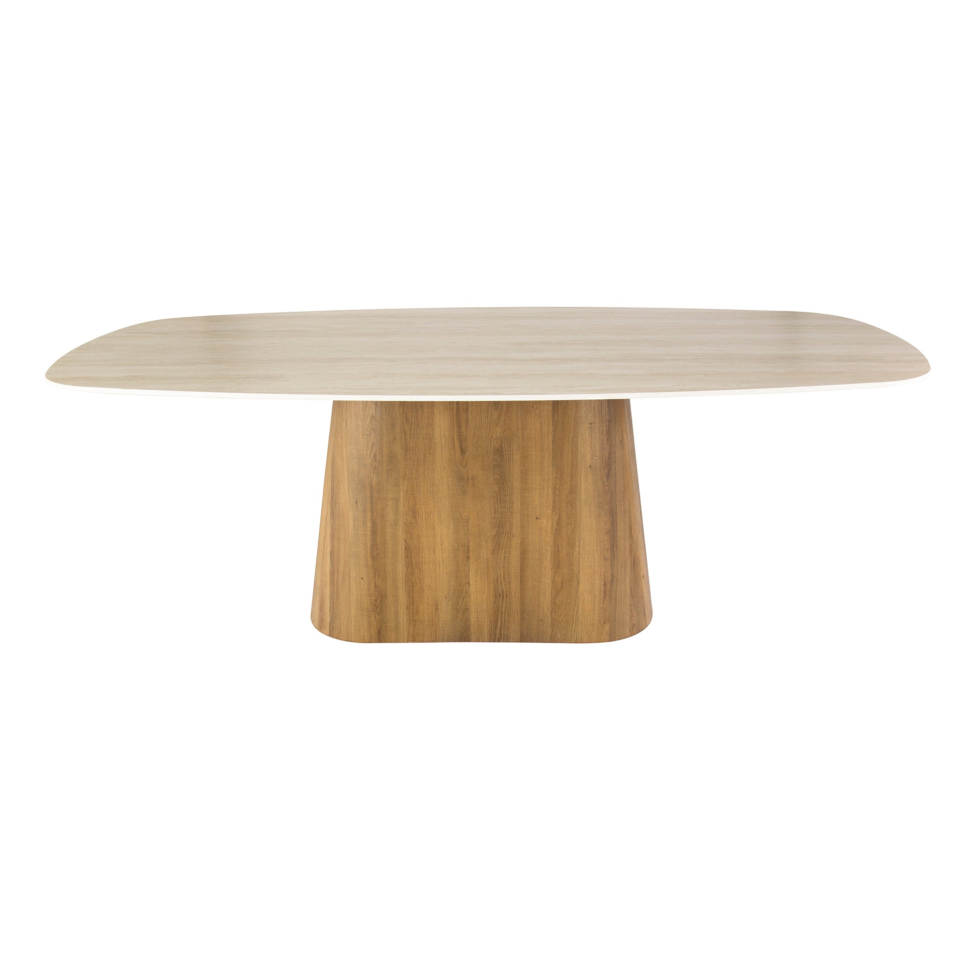 Eettafel Romano Centro Deens Ovaal 215Cm 3D Keramiek Travertin