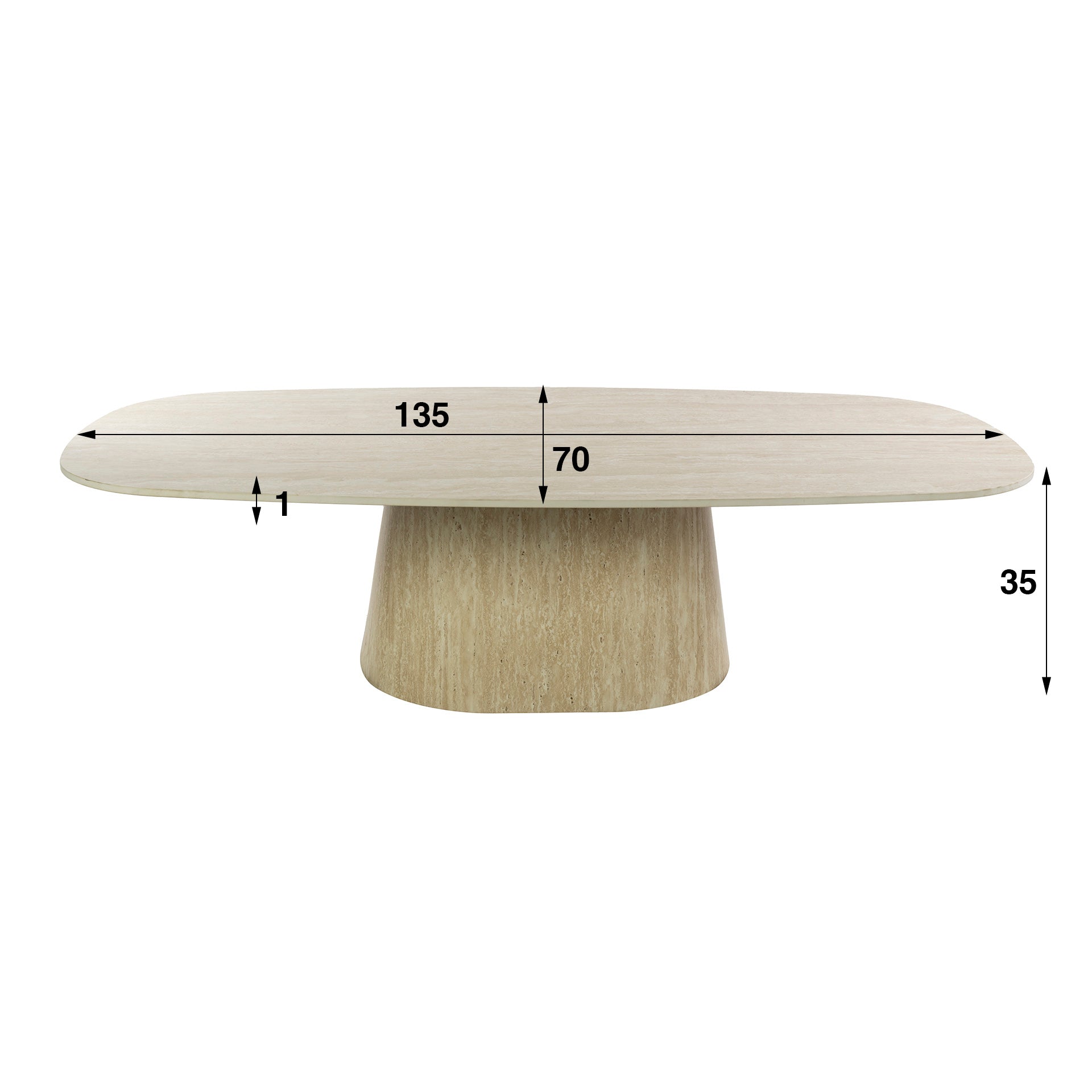 Salontafel Centro 135Cm Keramiek Travertin