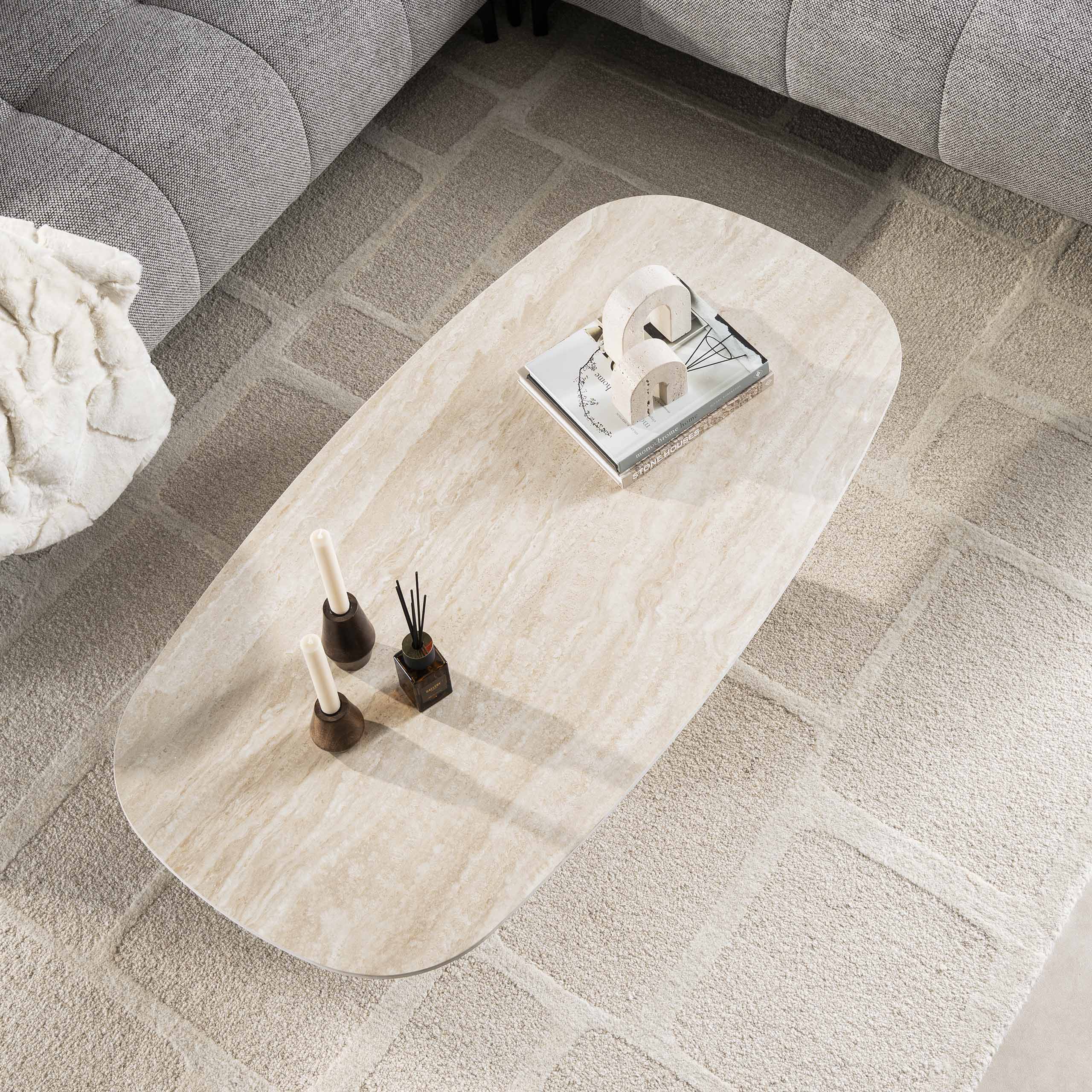 Salontafel Centro 135Cm Keramiek Travertin