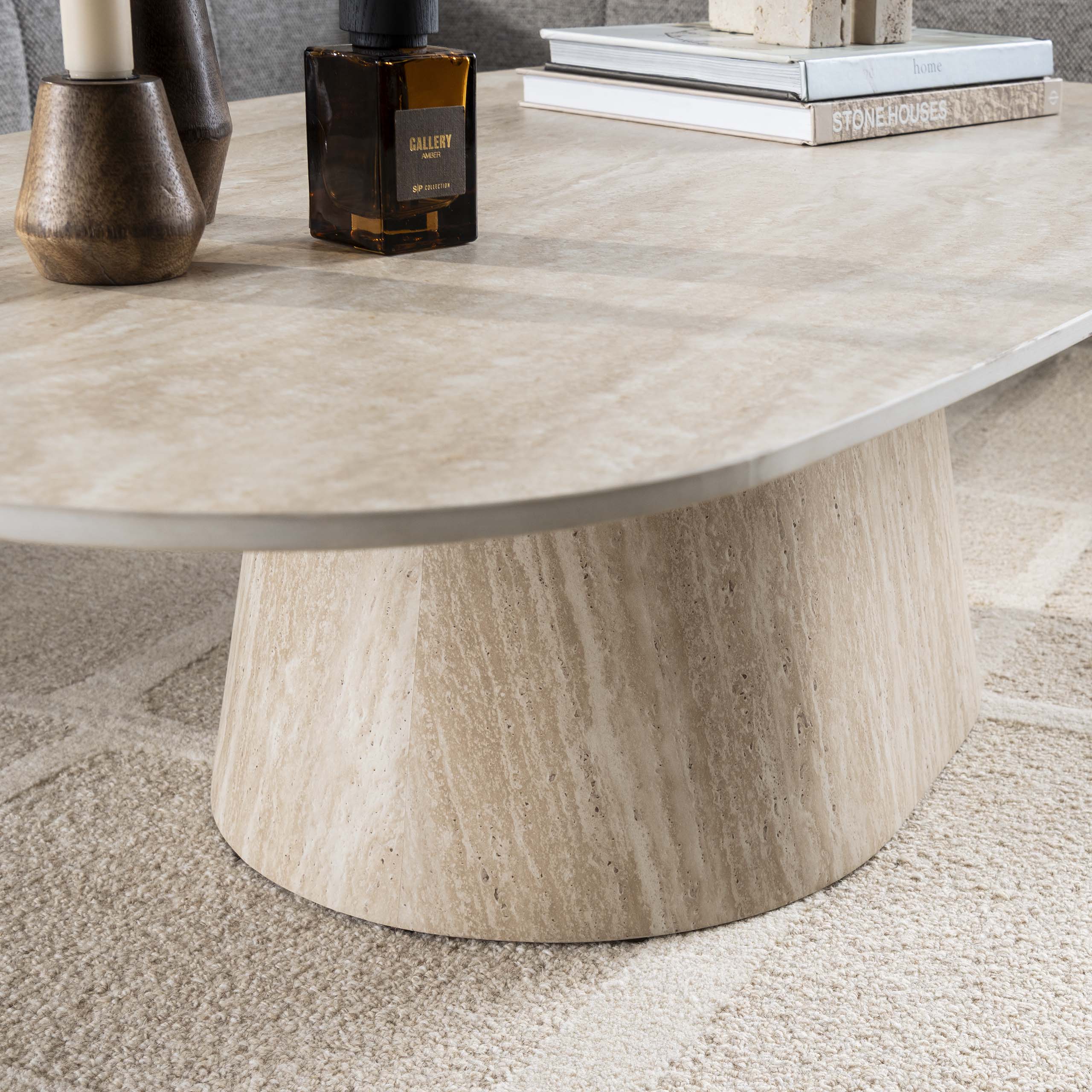 Salontafel Centro 135Cm Keramiek Travertin