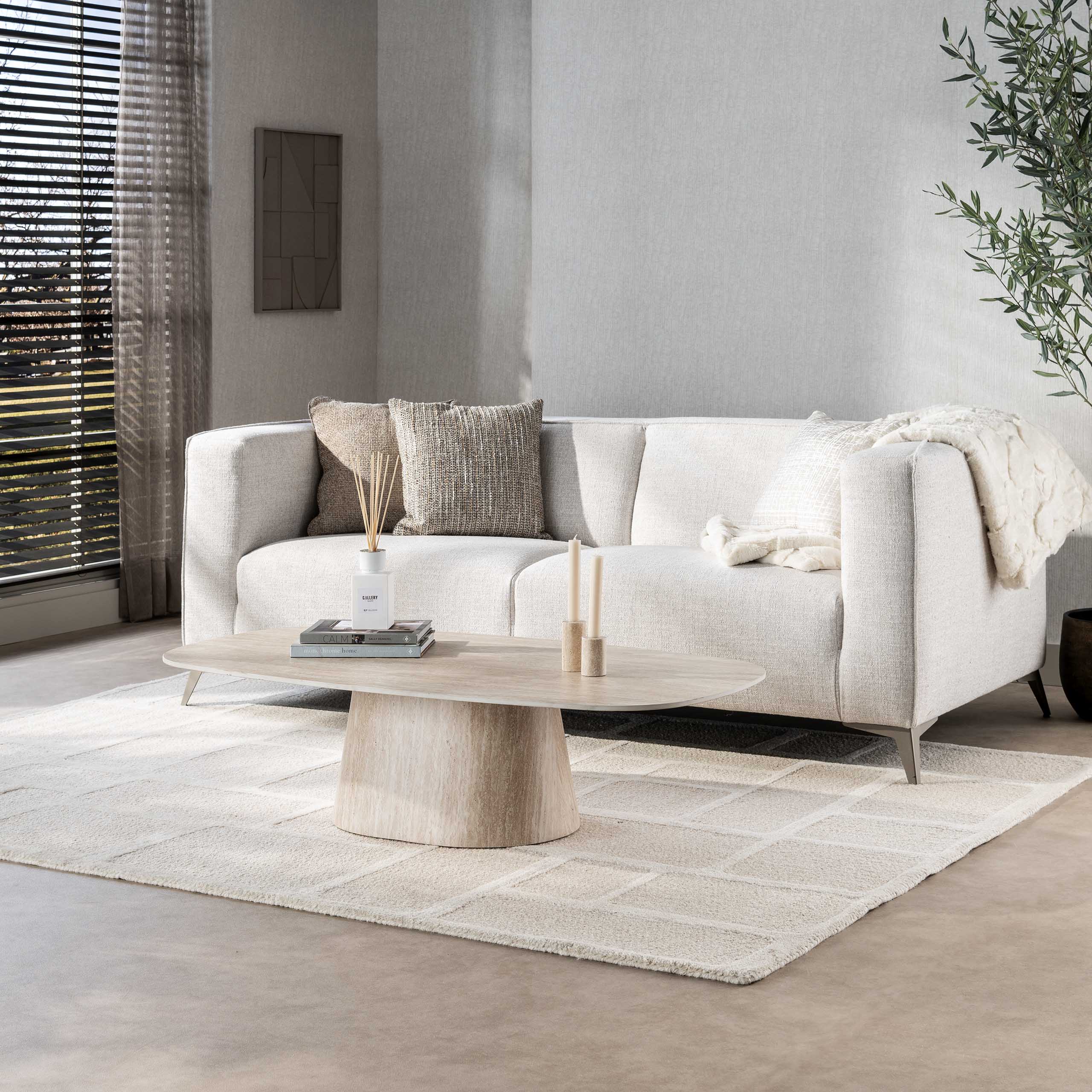 Salontafel Centro 135Cm Keramiek Travertin
