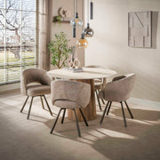 Eettafel Romano Centro rond Ø120cm / 3D keramiek travertin