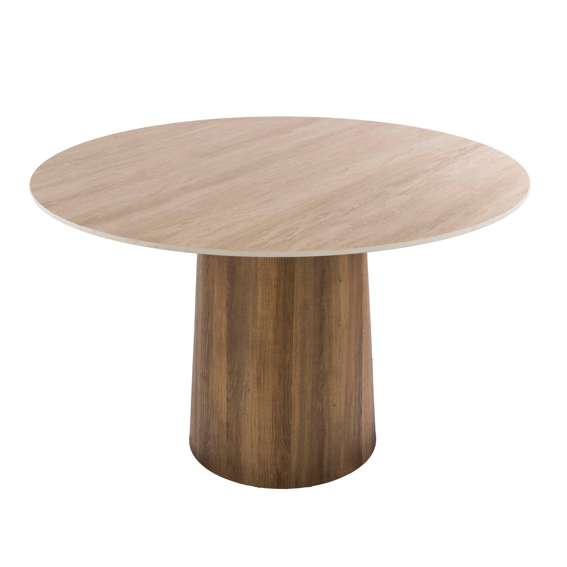 Eettafel Romano Centro rond Ø120cm / 3D keramiek travertin