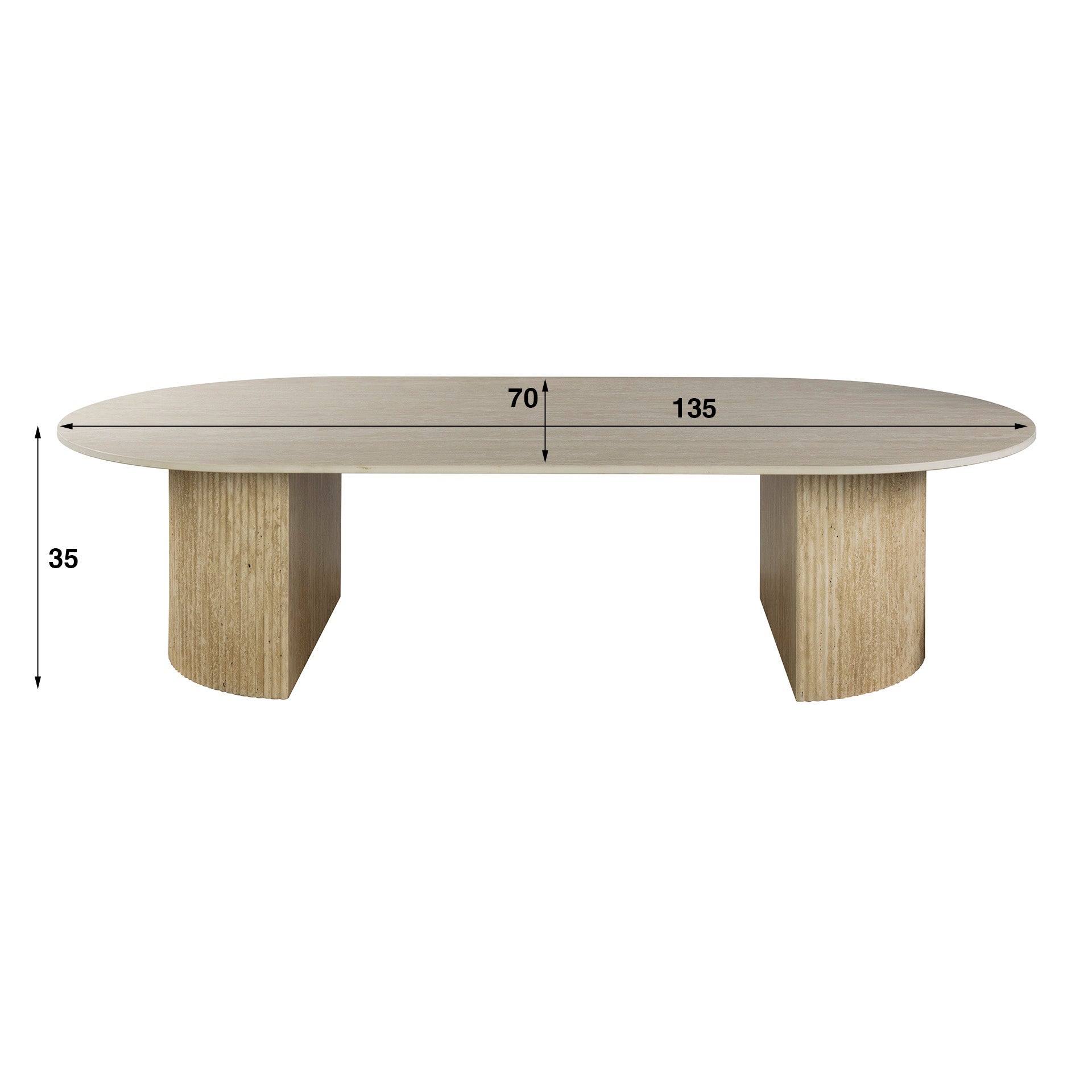 Salontafel Romano Arch 135Cm Keramiek Travertin