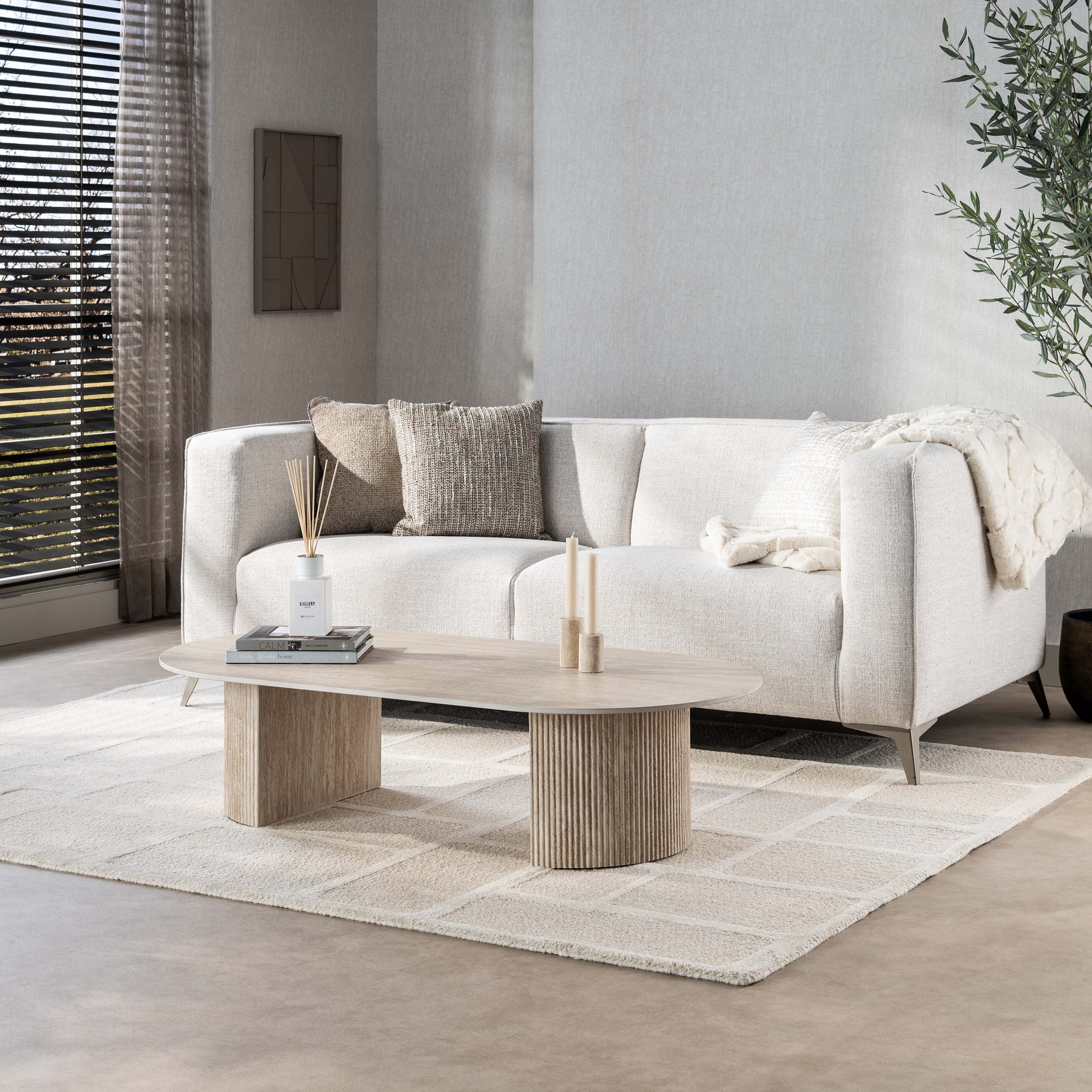 Salontafel Romano Arch 135Cm Keramiek Travertin