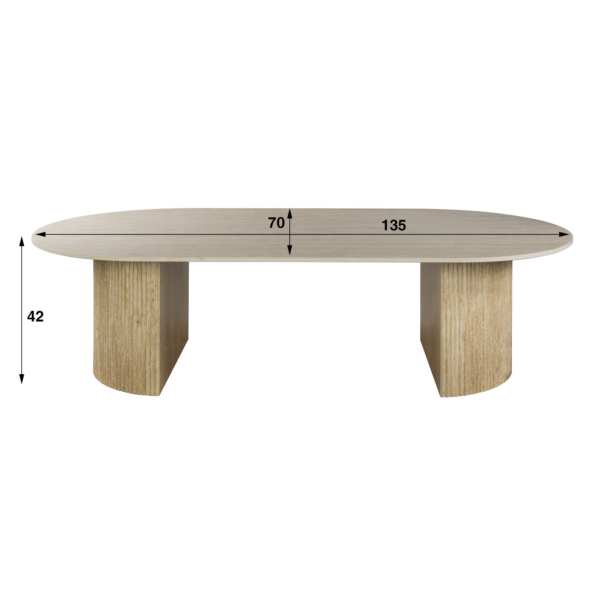 Salontafel Romano Arch 135cm / 3D keramiek travertin