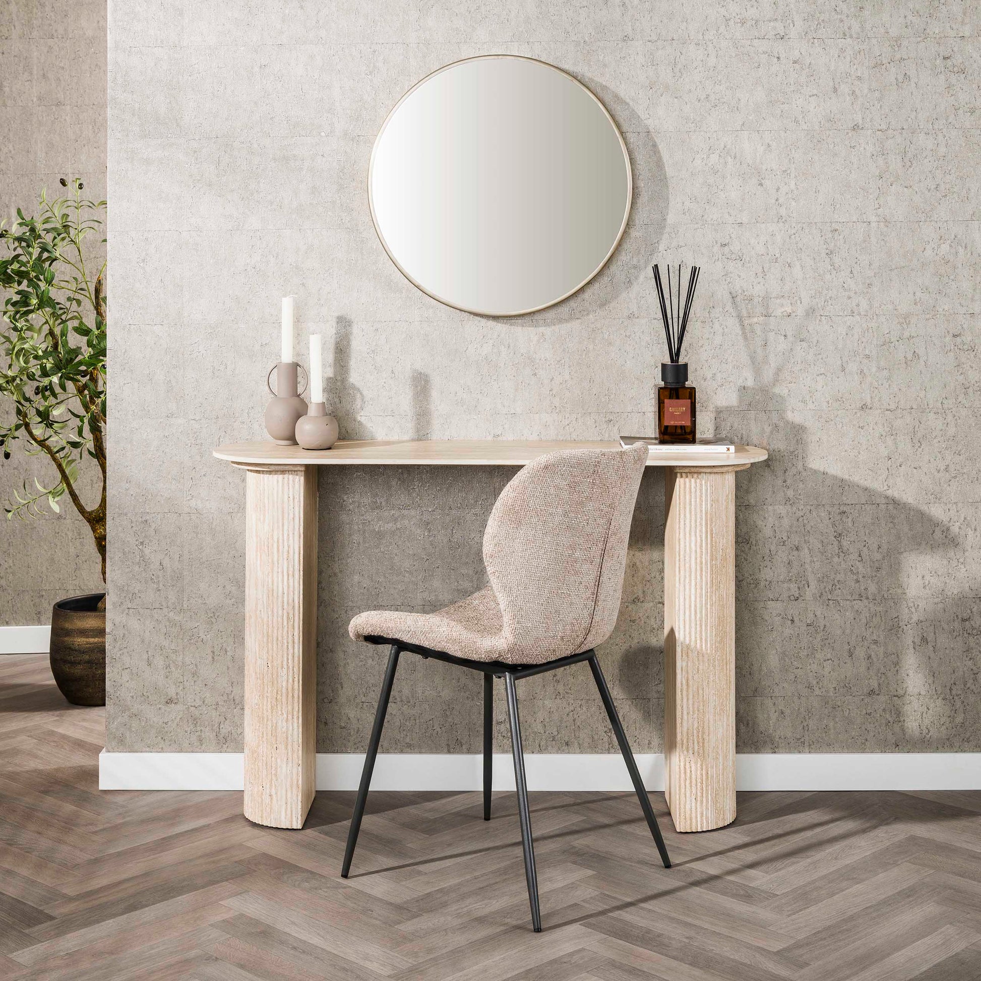 Hal/-kaptafel Romano Arch / Keramiek travertin