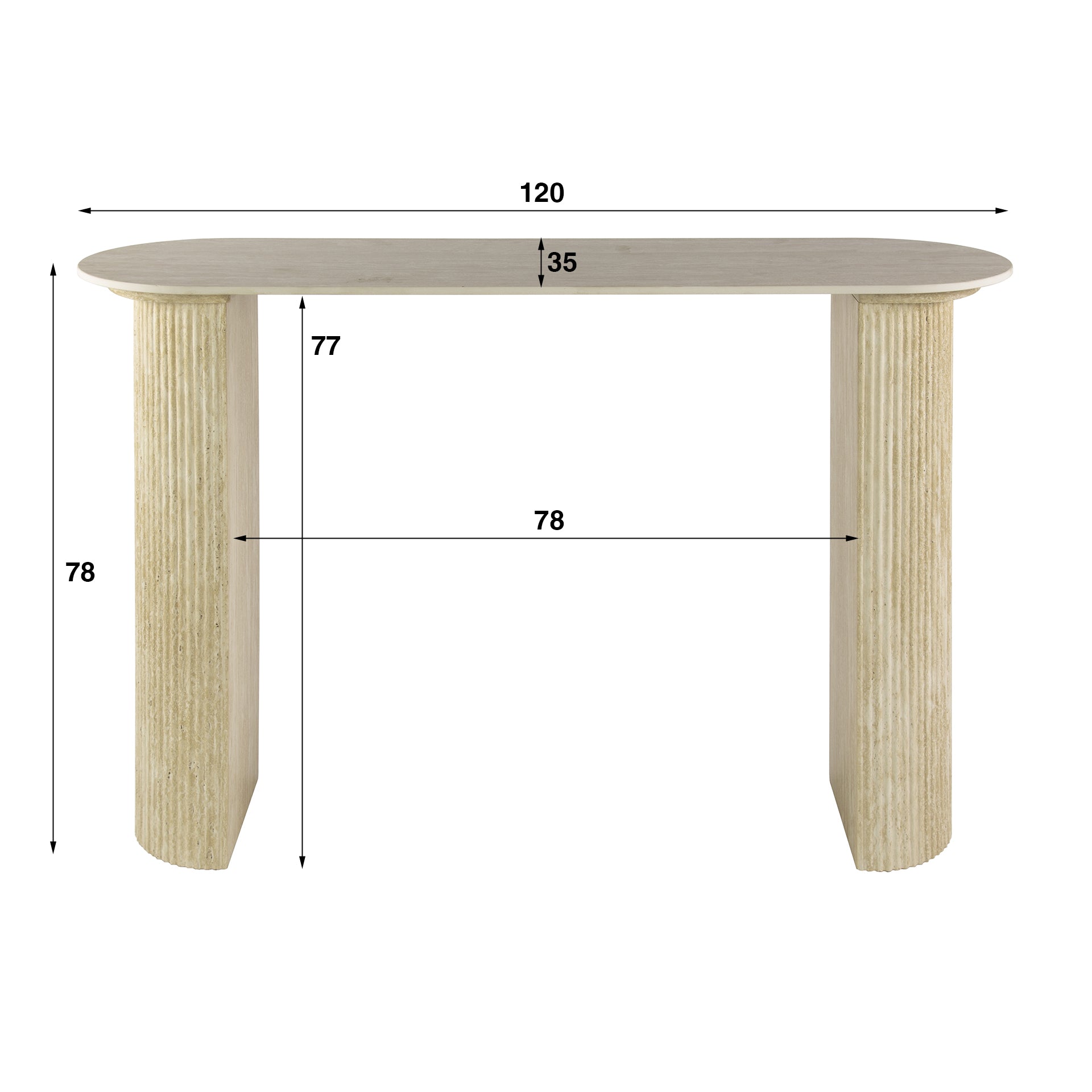 Hal Kaptafel Romano Arch Keramiek Travertin