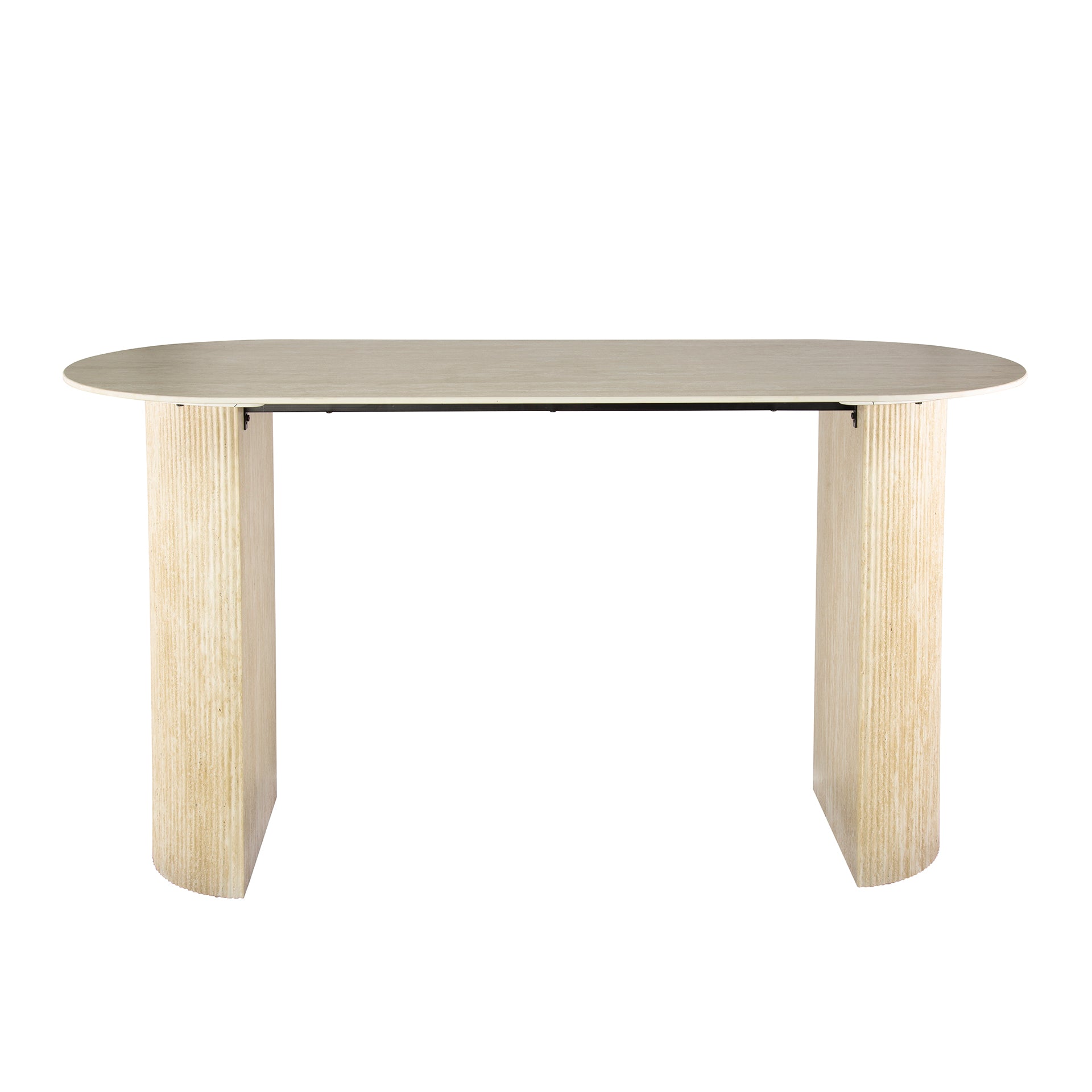 Bartafel Romano Arch Plat Ovaal 180Cm Keramiek Travertin