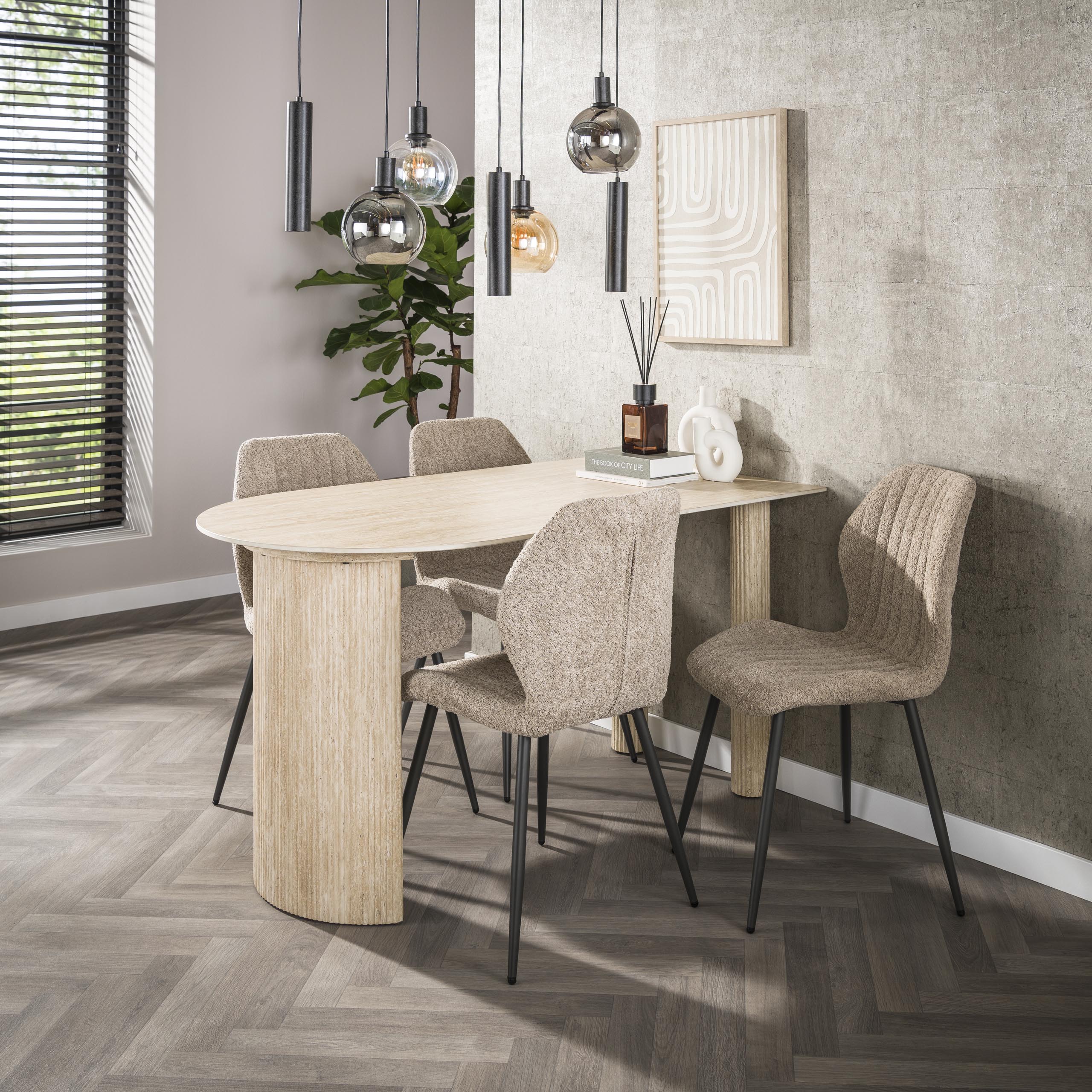 Eettafel Romano Arch 1-side 140cm / Keramiek travertin