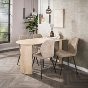 Eettafel Romano Arch 1-side 140cm / 3D keramiek travertin