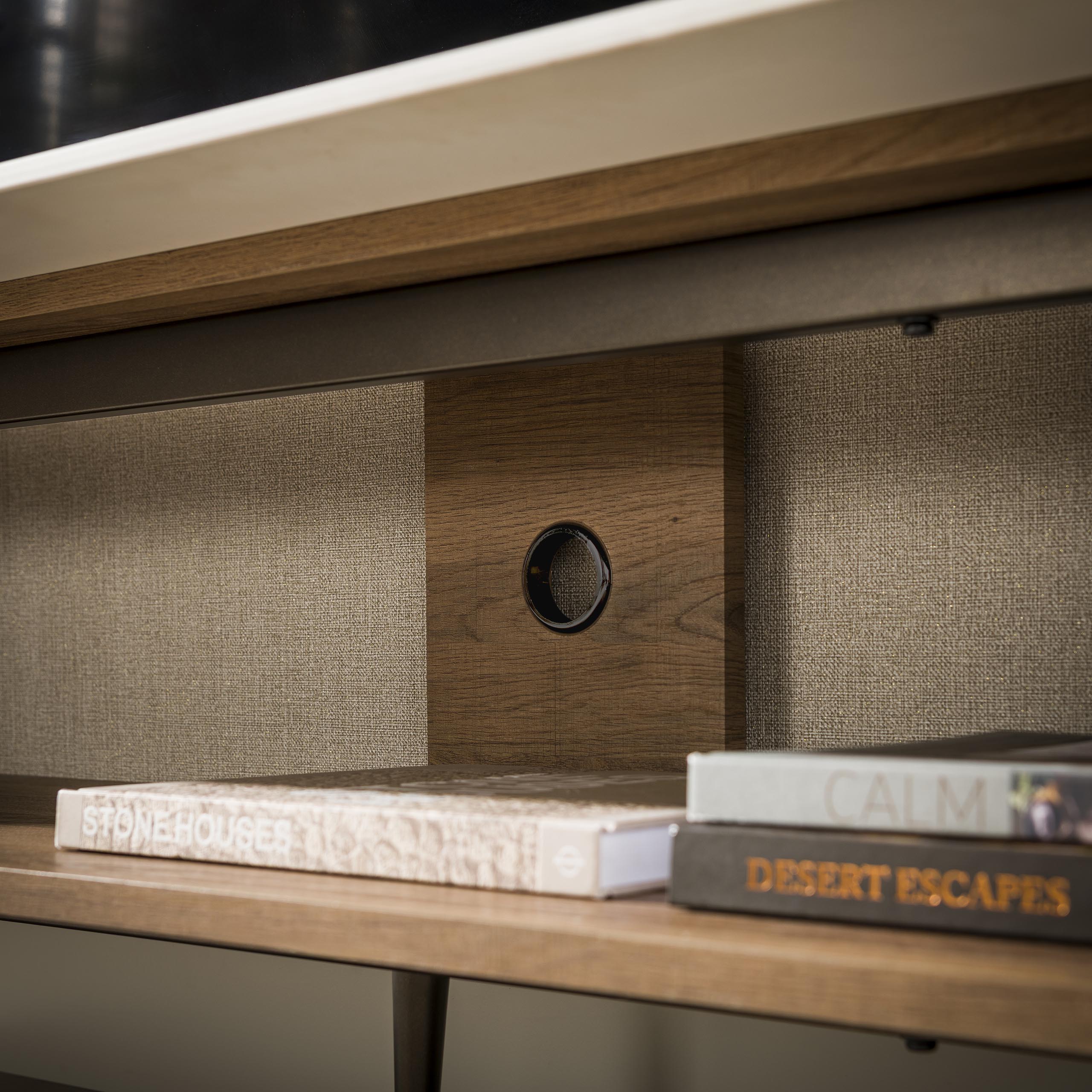 TV-meubel Arcus 180cm / Keramiek travertin