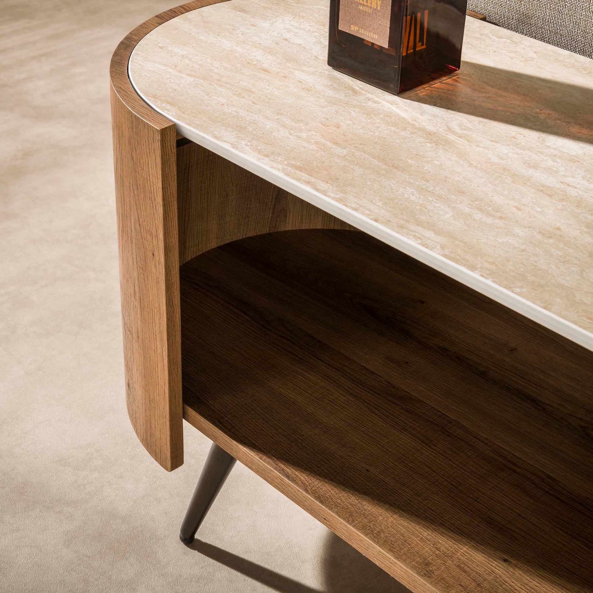 TV-meubel Arcus 180cm / Keramiek travertin