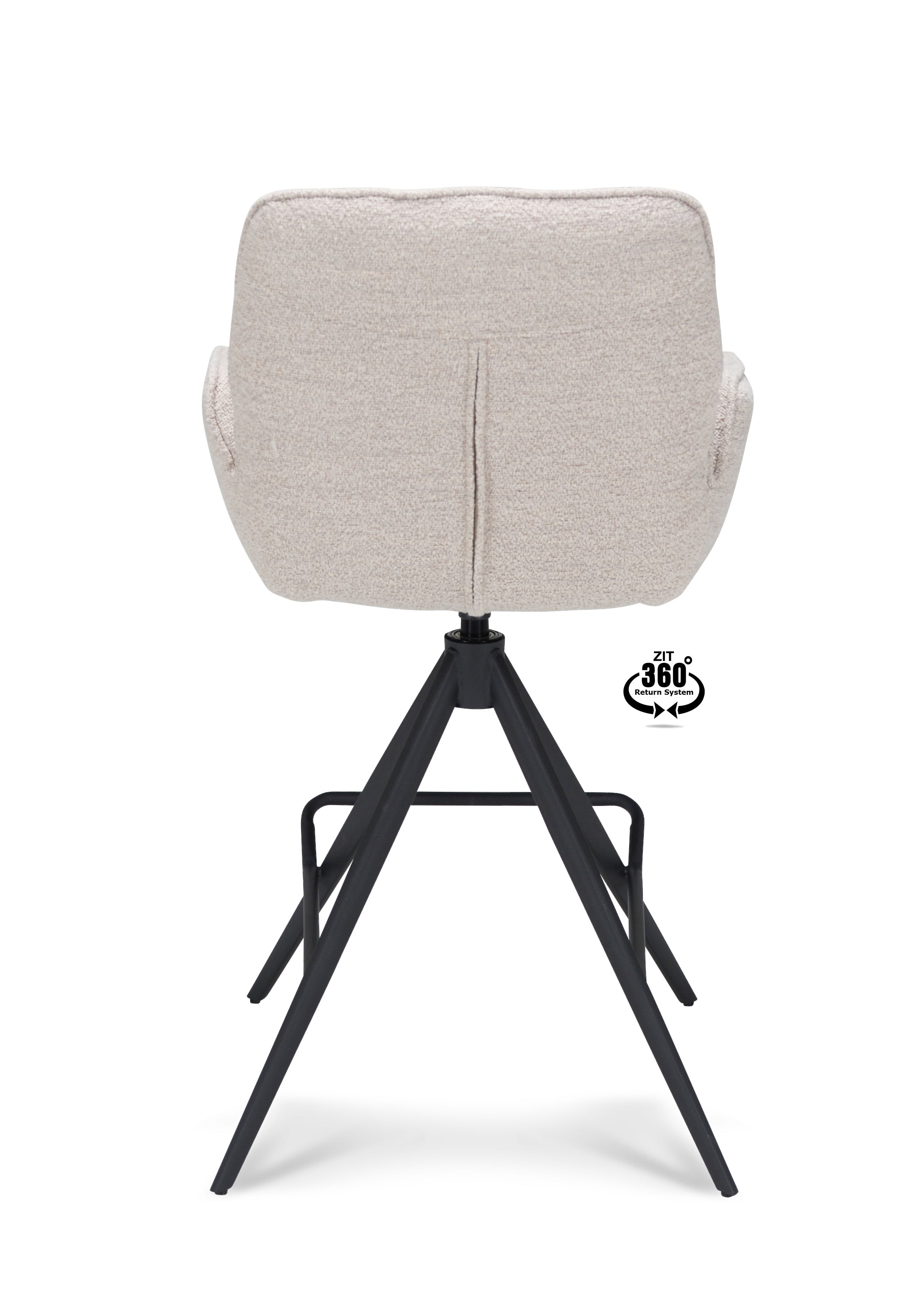 Barkruk met armleuning Bliss - ZH 65 Stof Alpine Natural Leg Black 360° Return-system
