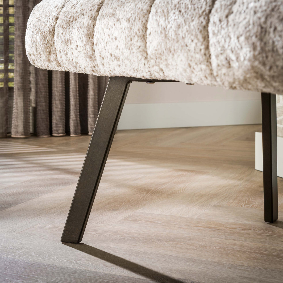 Eetkamerbank Oval / Alura zand-bruin