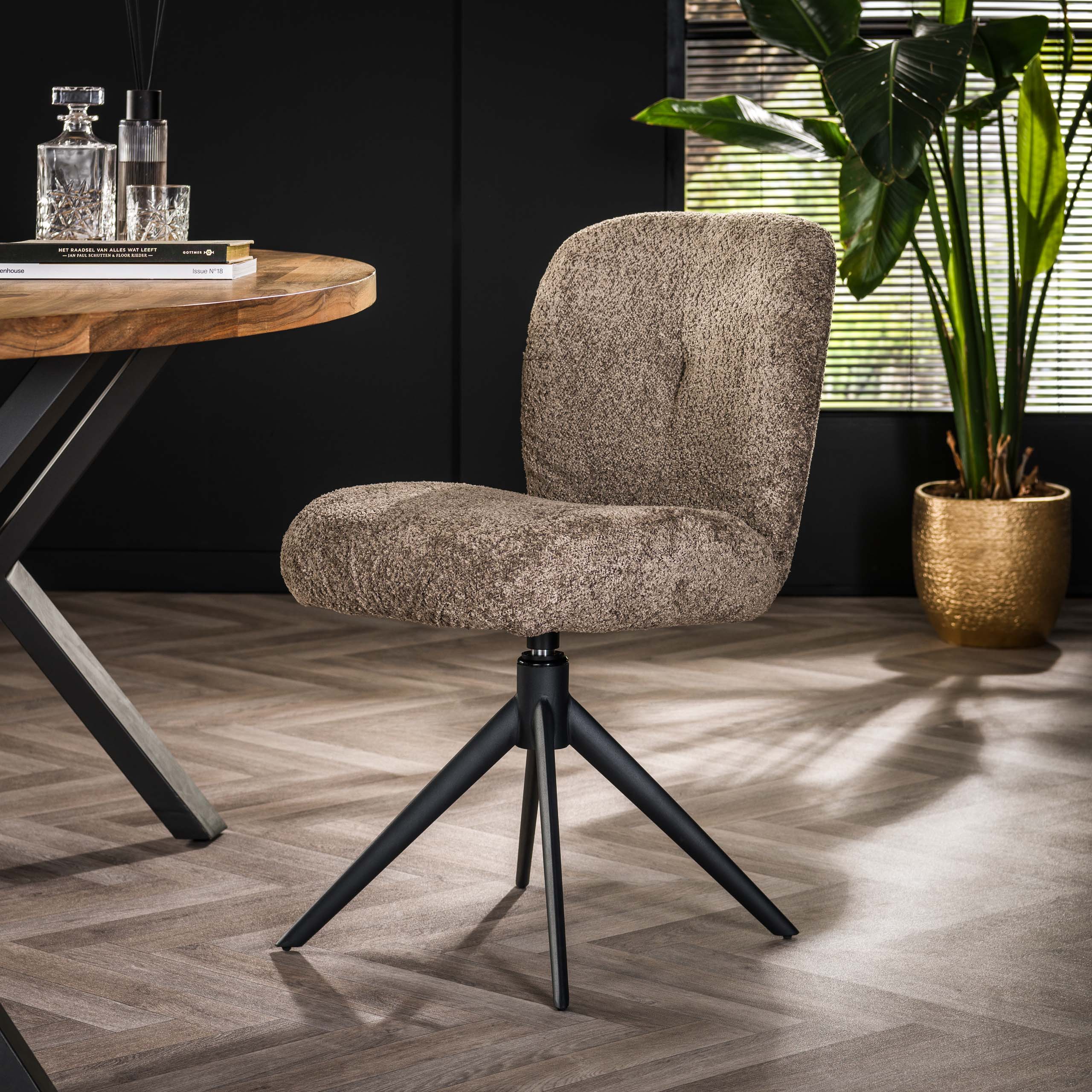 Stoel Comfort draaibaar verpakt per 2 / Bouclé taupe