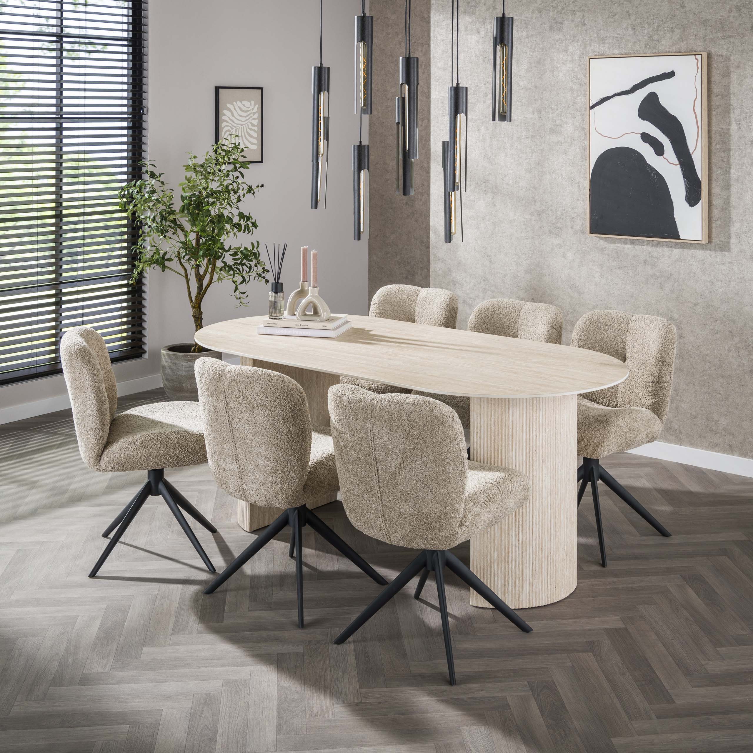 Stoel Comfort - Draaibaar - Boucle Zand