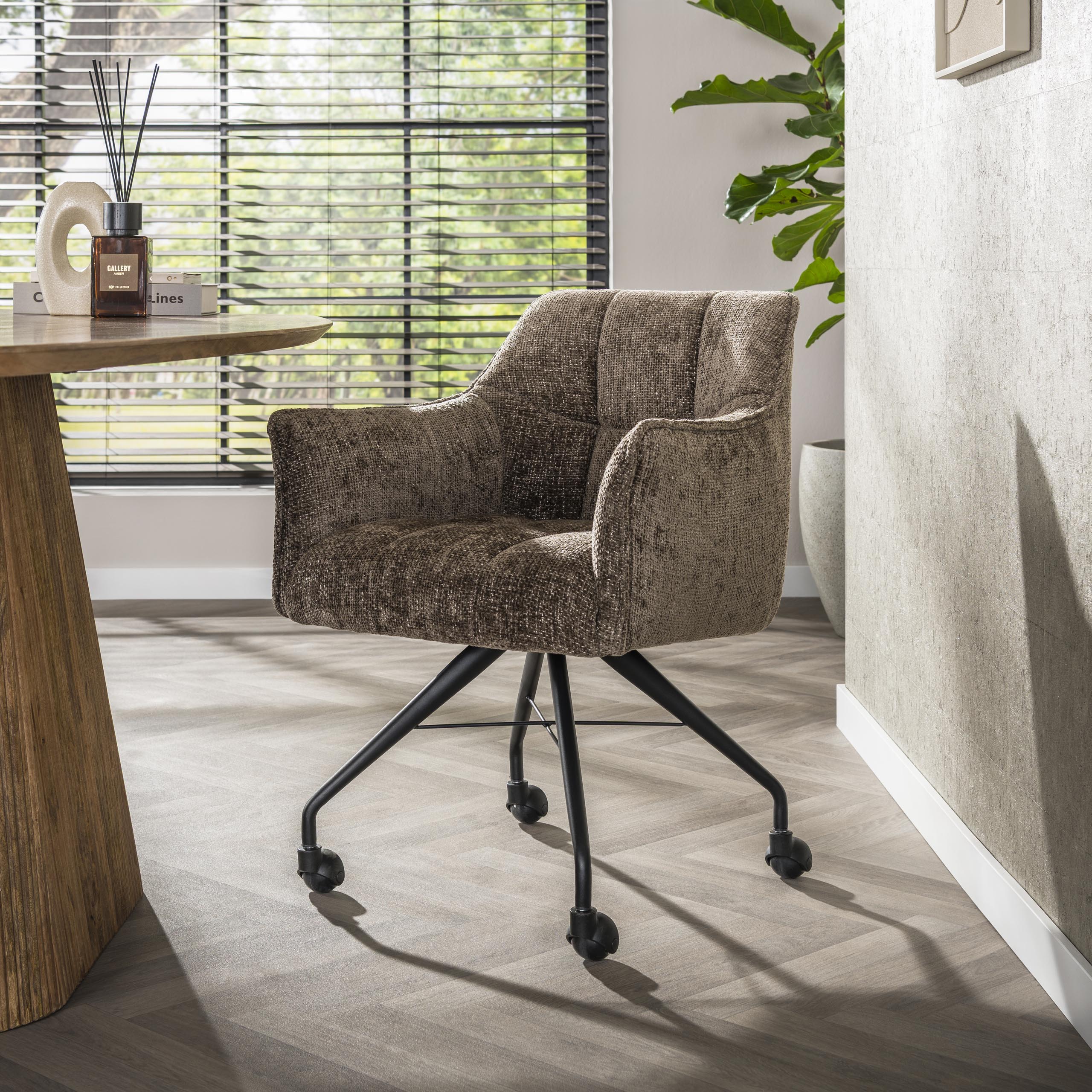 Armstoel Raster wieltjes verpakt per 2 / Hoven taupe