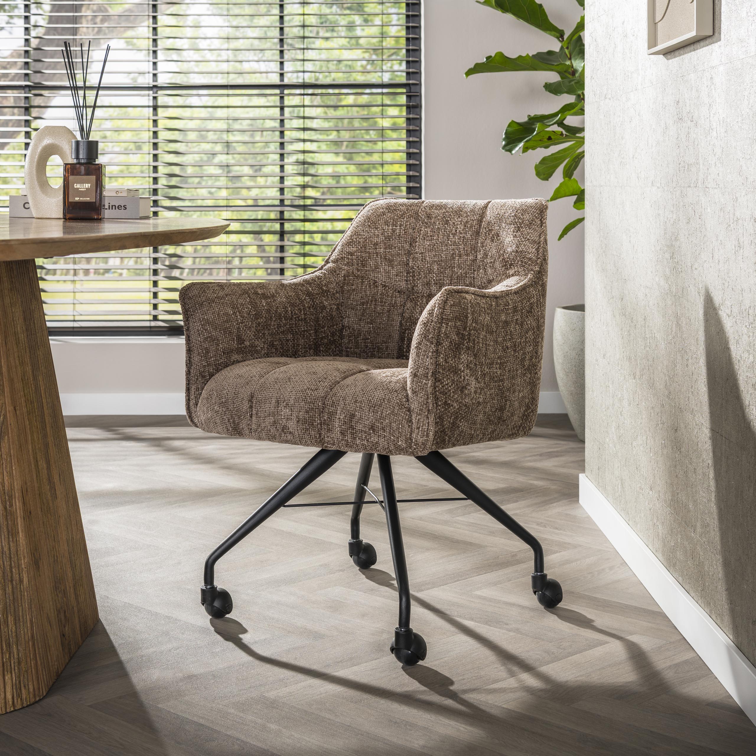 Armstoel Raster wieltjes verpakt per 2 / Hoven champagne