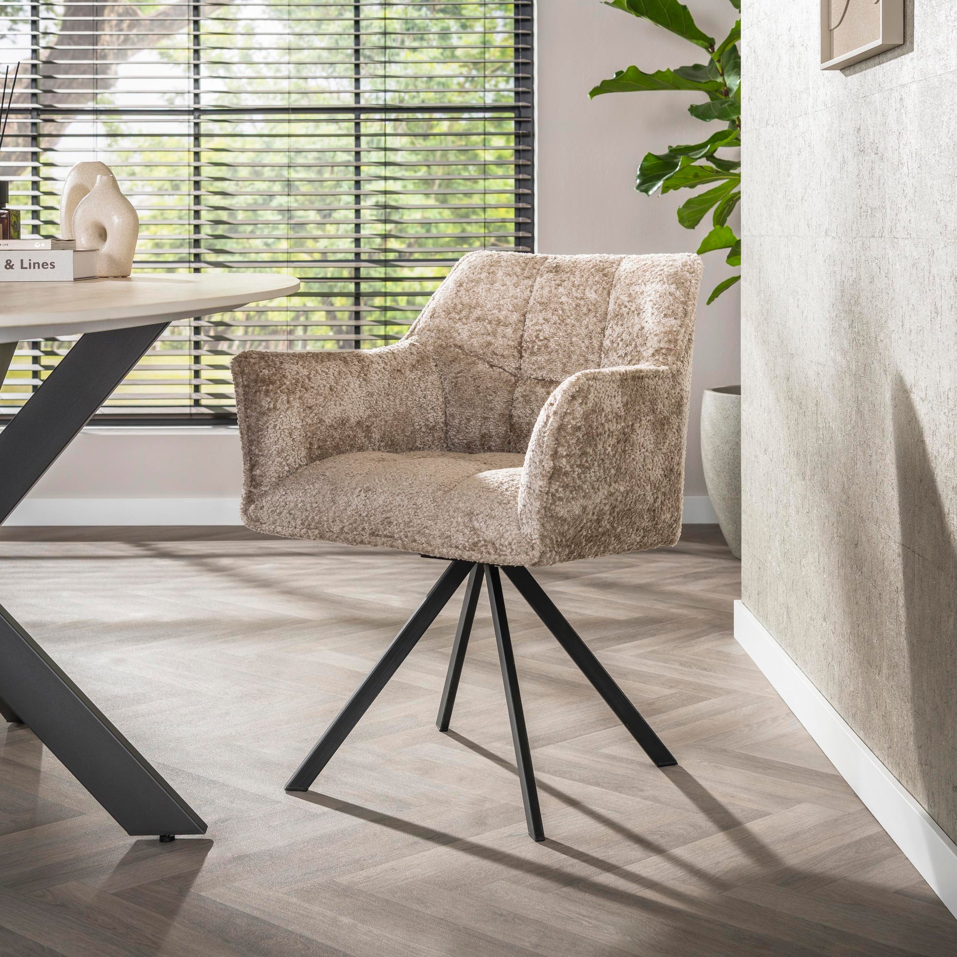 Armstoel Raster draaibaar verpakt per 2 / Alura zand