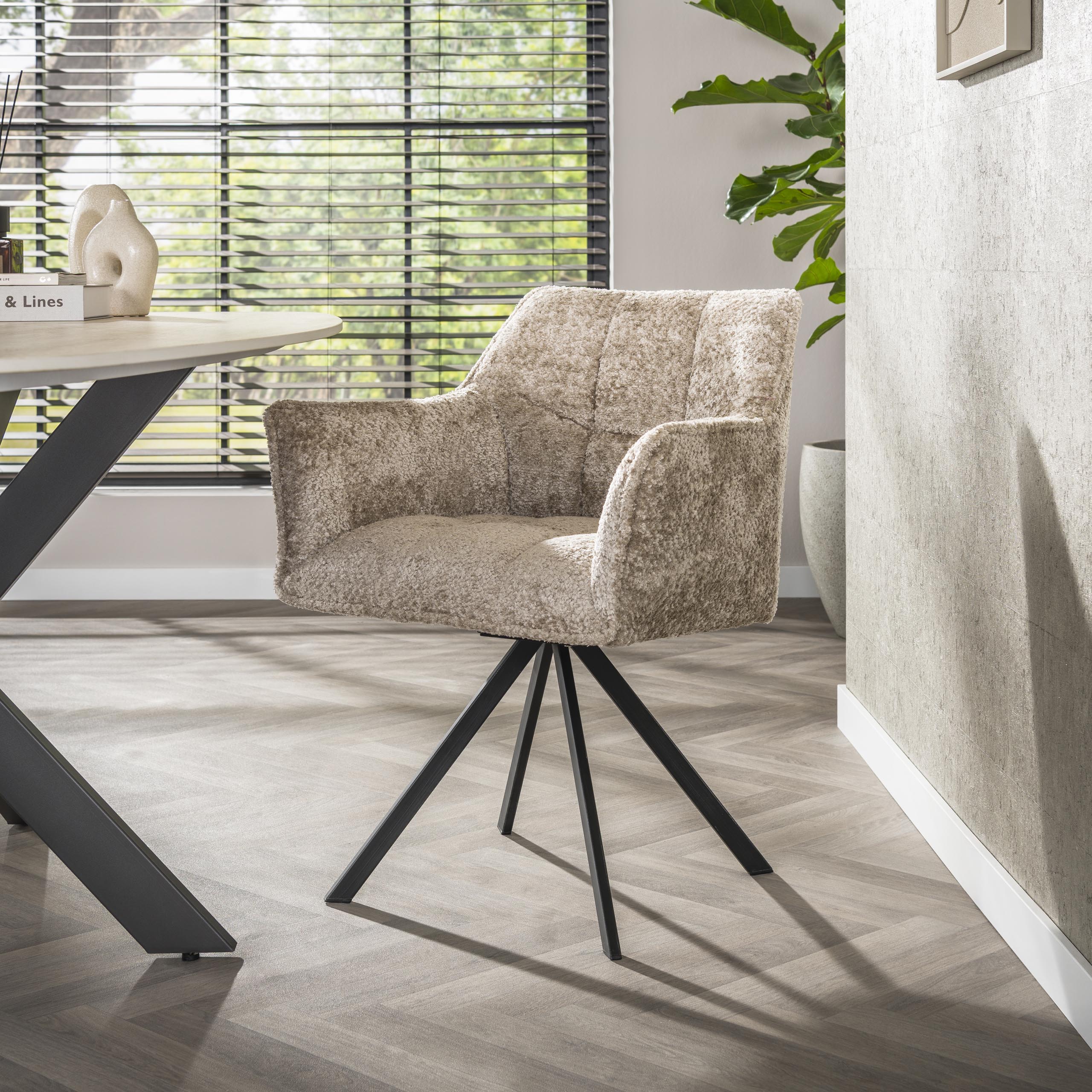 Armstoel Raster draaibaar verpakt per 2 / Alura zand