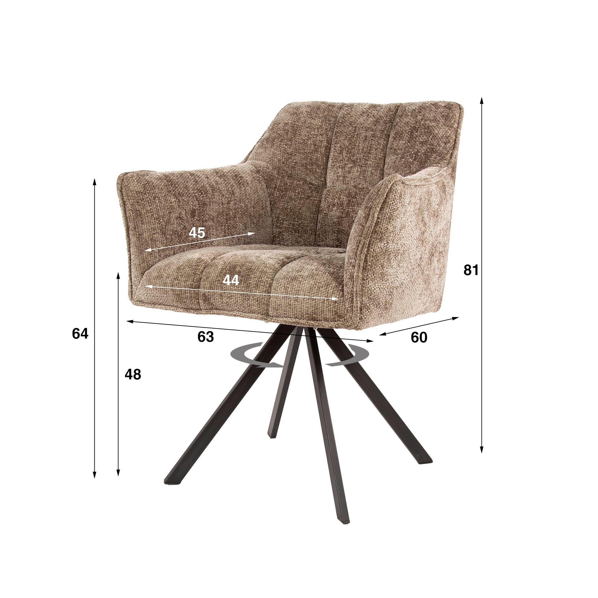 Armstoel Raster - Draaibaar - Hoven Champagne