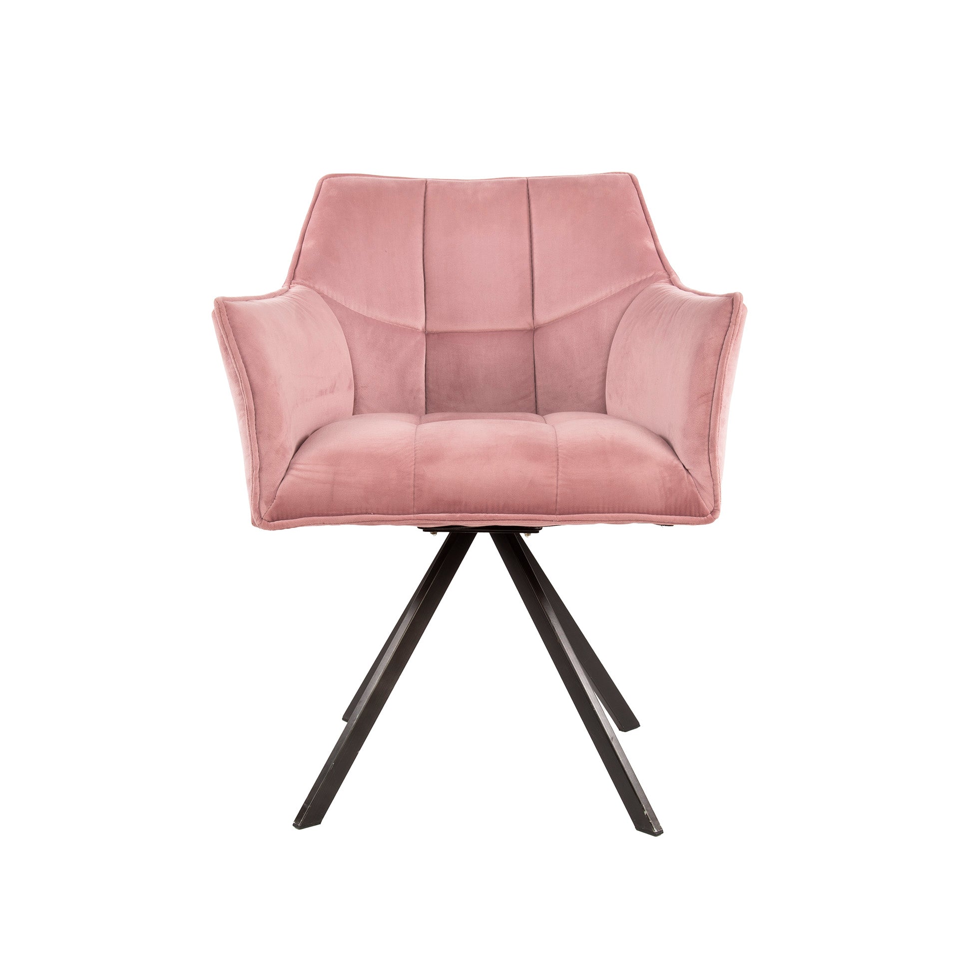 Armstoel Raster - Draaibaar - Velours Roze